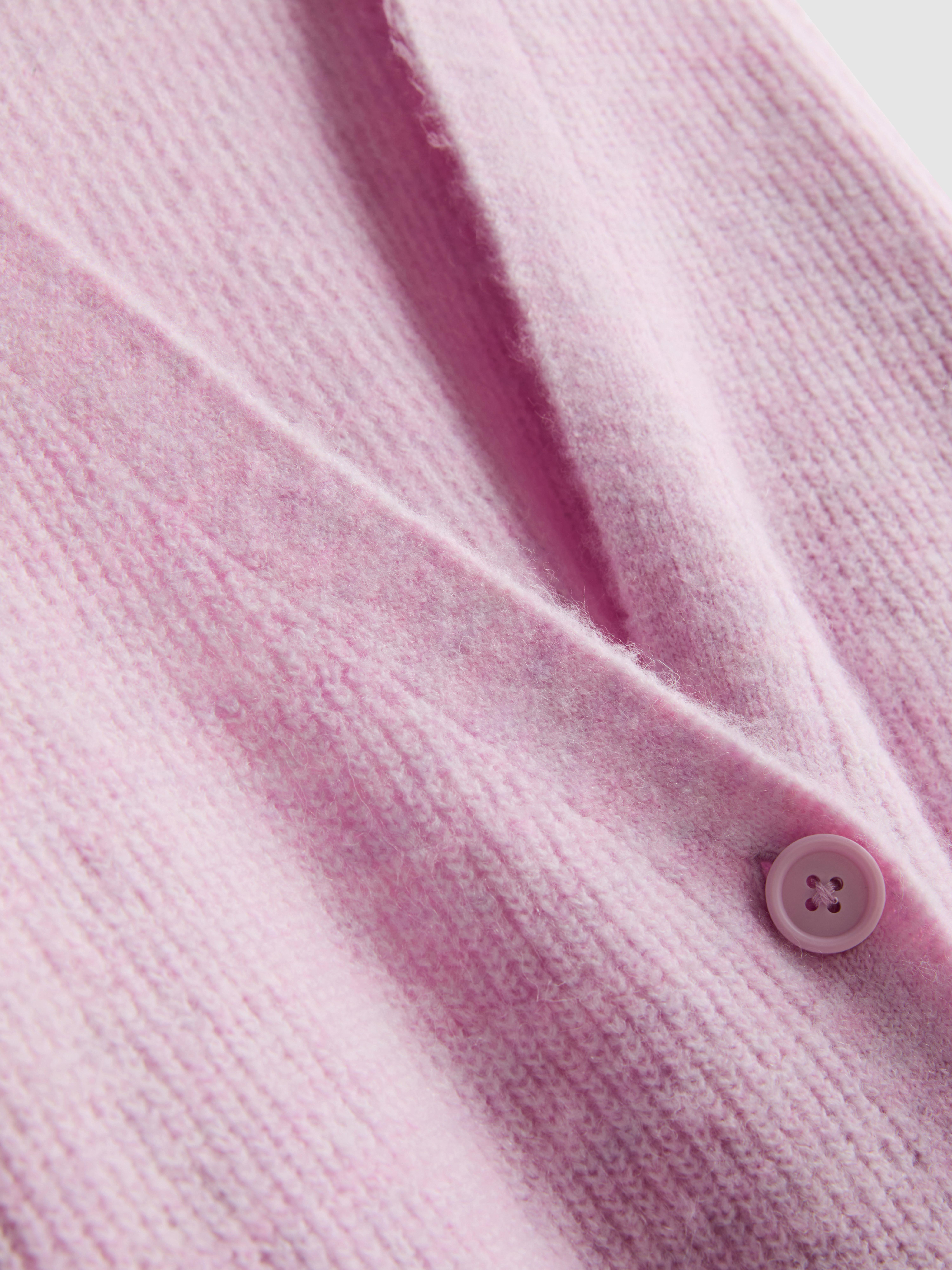 Soft Rib V-Neck Cardigan - Pink