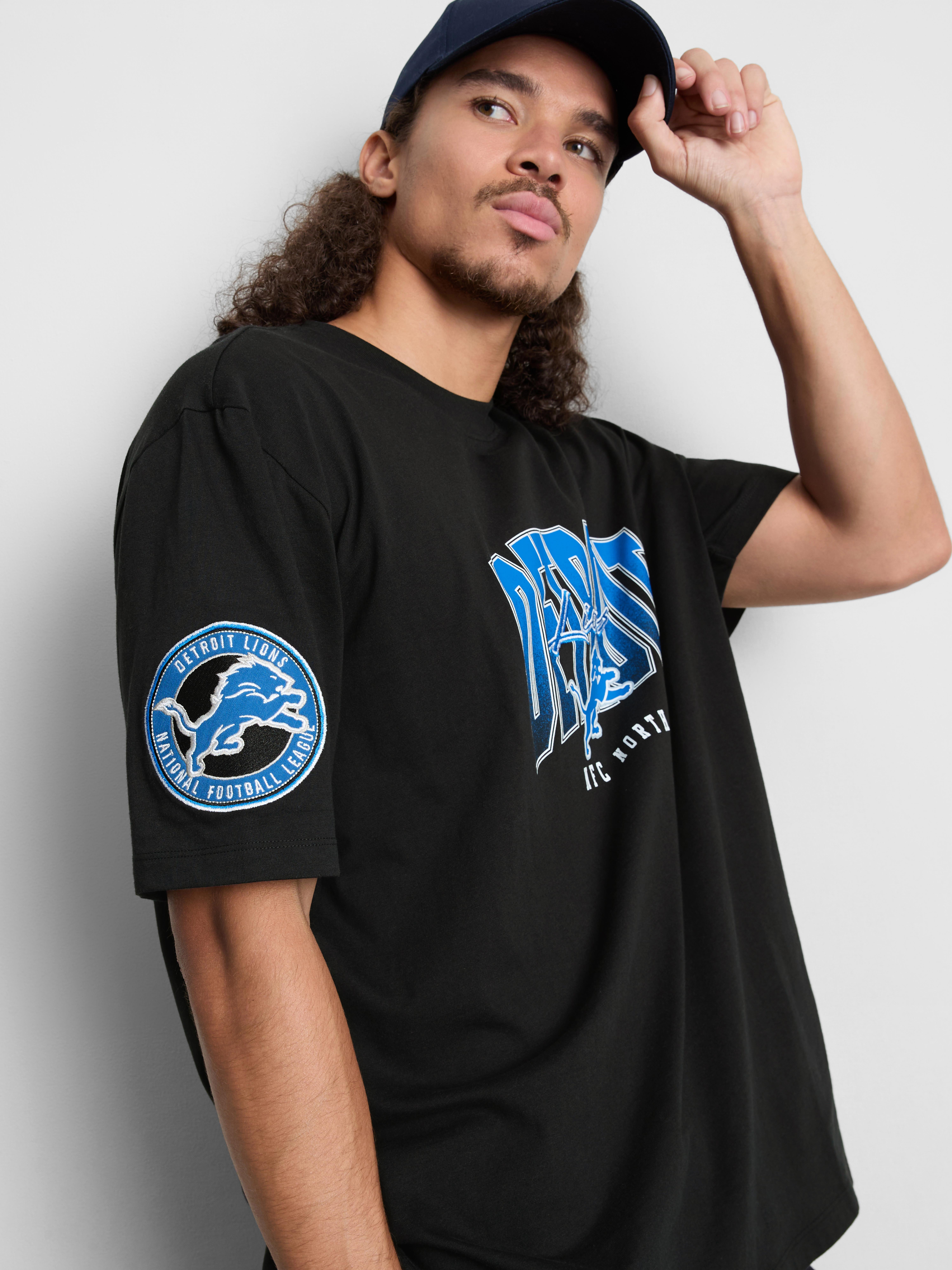 NFL Detroit Lions Pure Cotton T-Shirt - Black