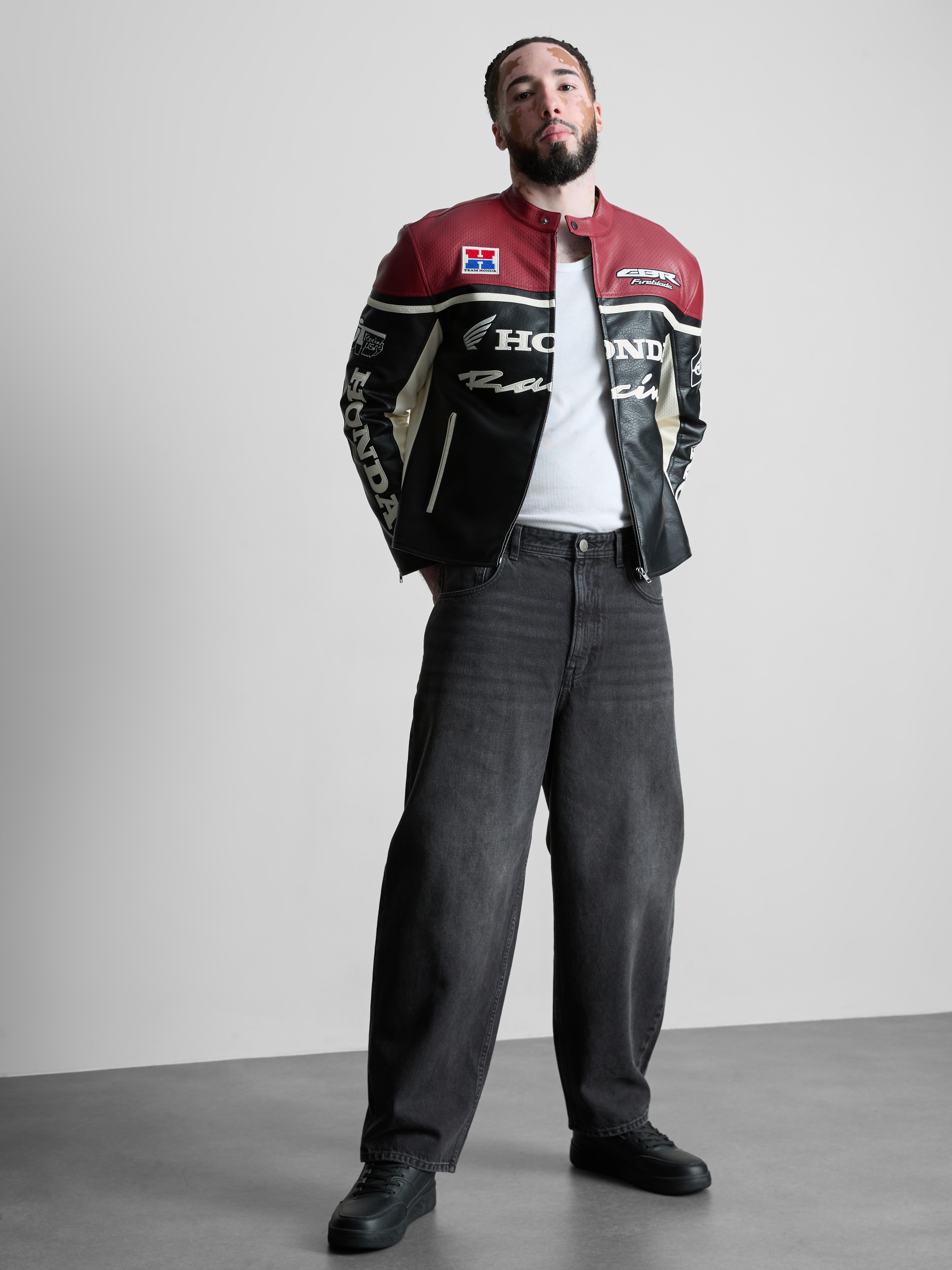 Honda Racing Biker Jacket - Black