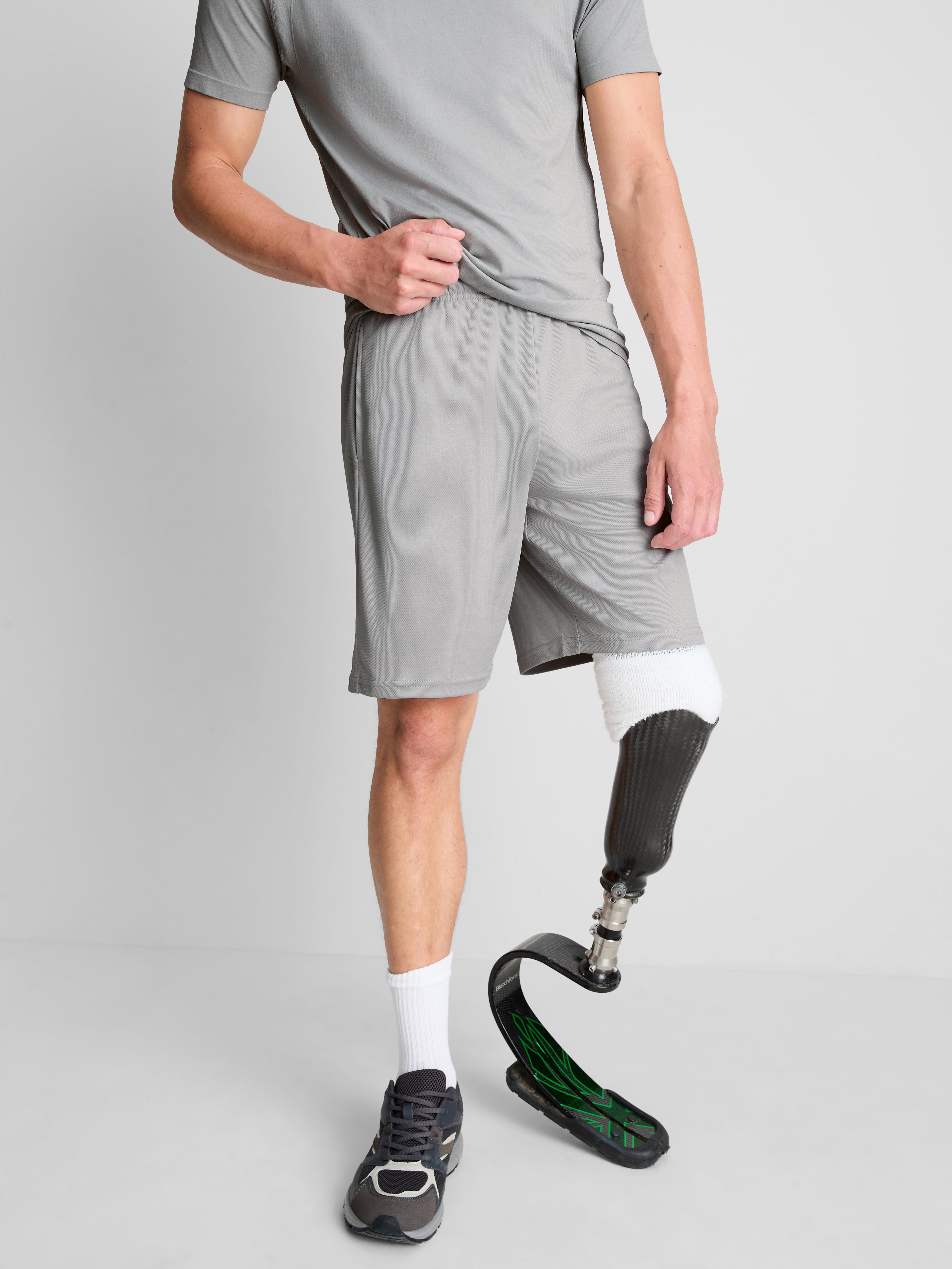 Mesh Gym Shorts - Light Gray