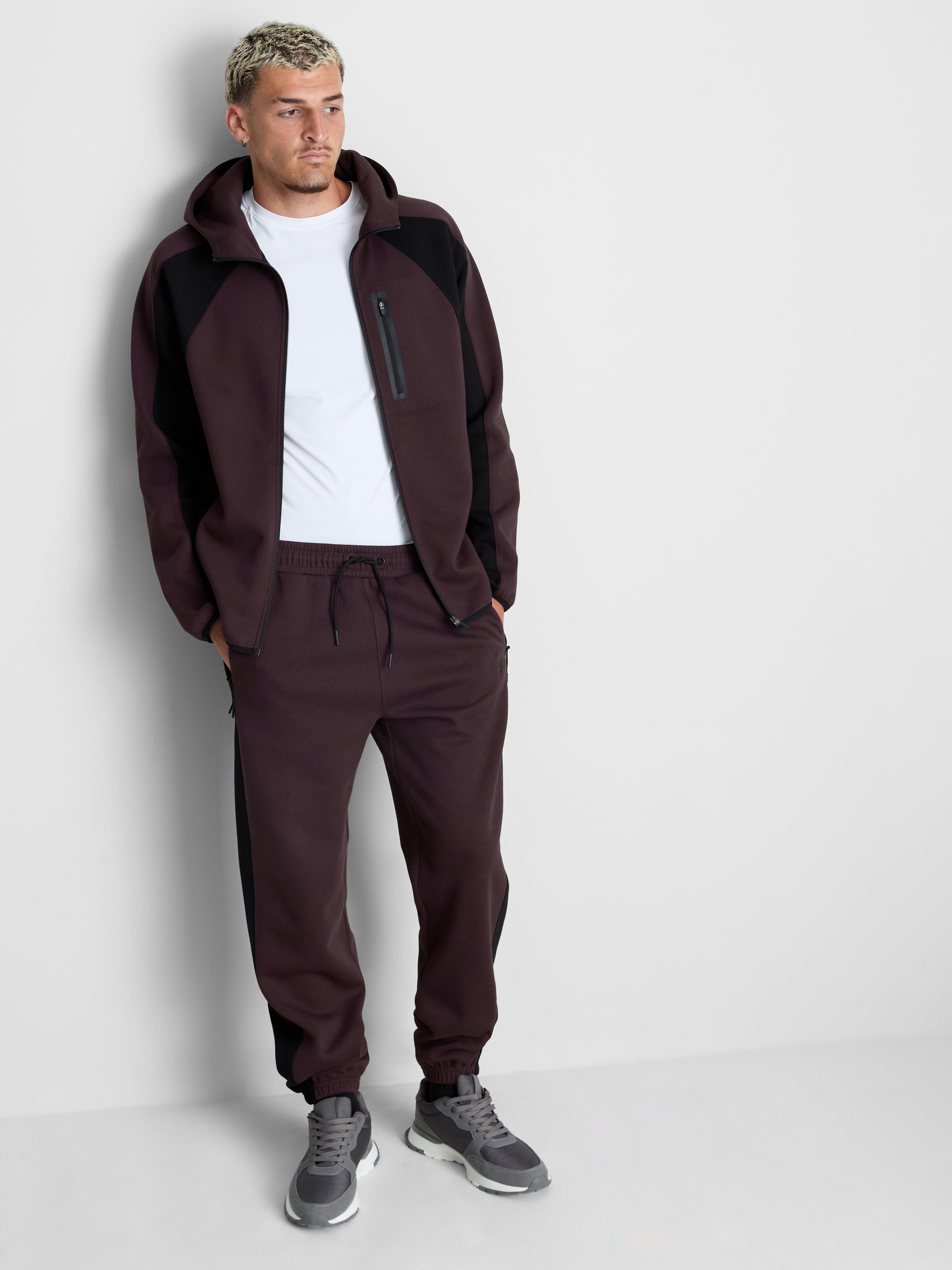 Side Panel Performance Joggers - Burgundy