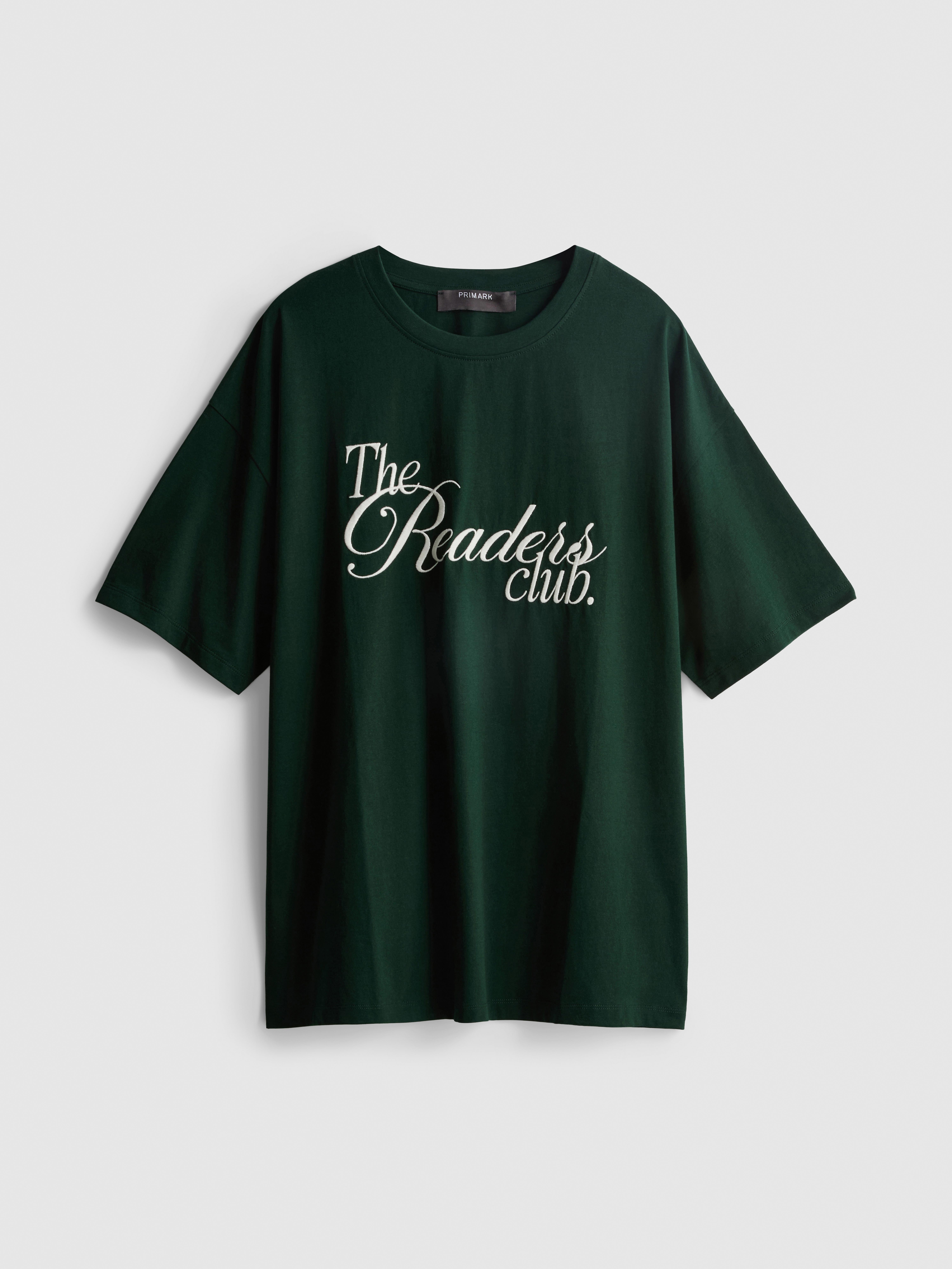 Paula Echevarría Oversized Slogan Tee - Dark Green