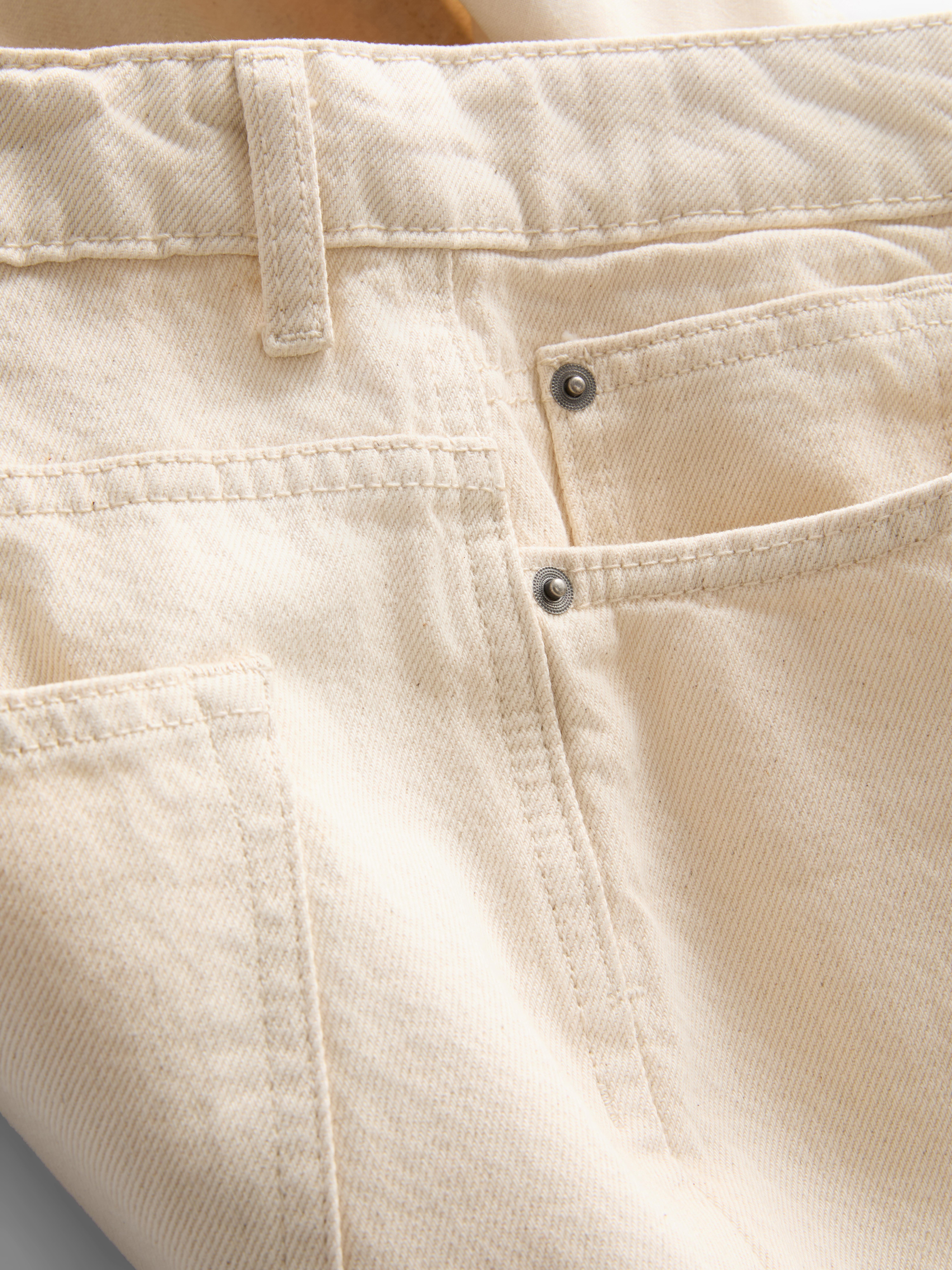 Mid-Rise Slim-Fit Jeans - Ivory