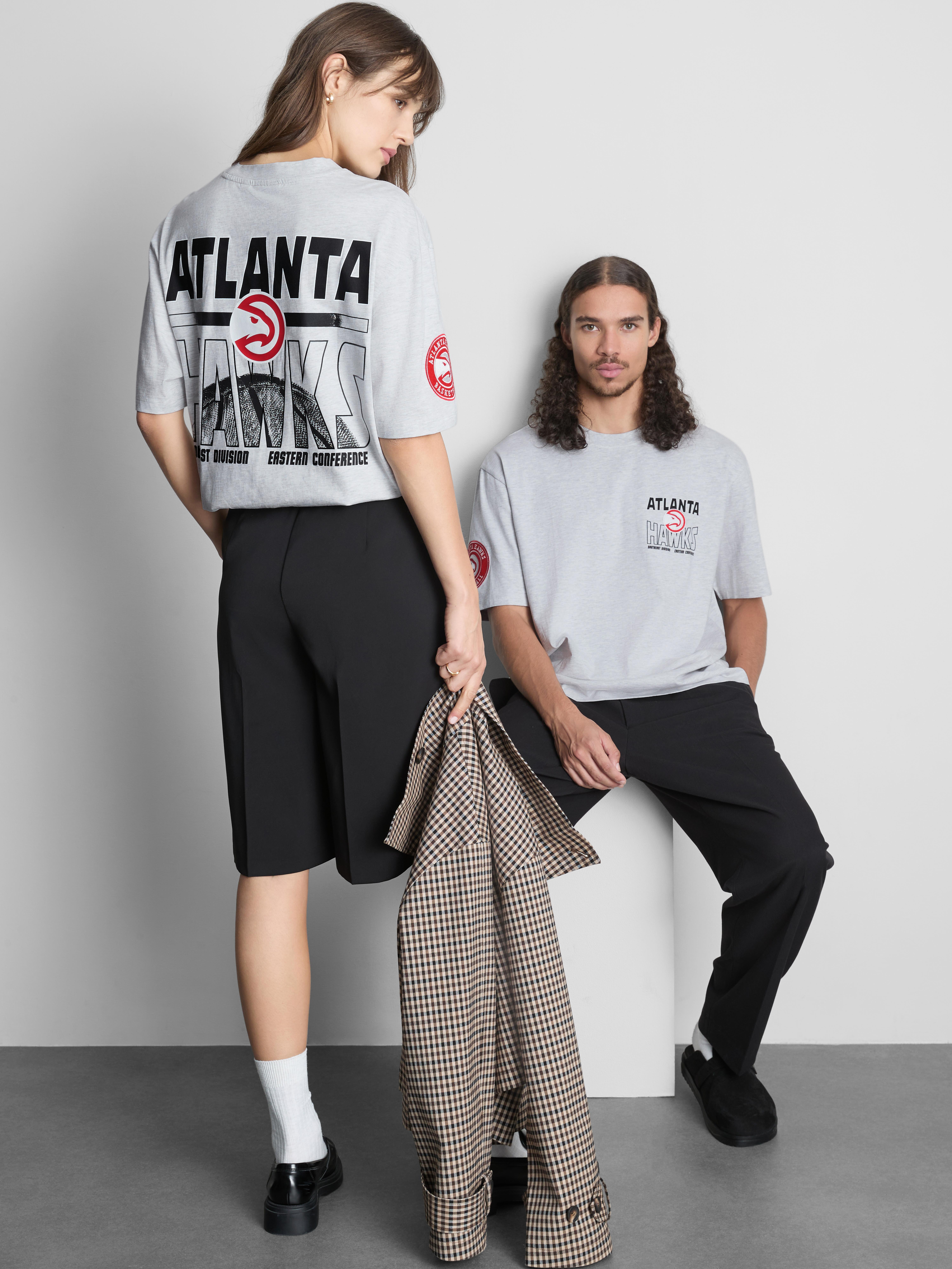 NBA Atlanta Hawks Pure Cotton Graphic T-Shirt - Gray Heather