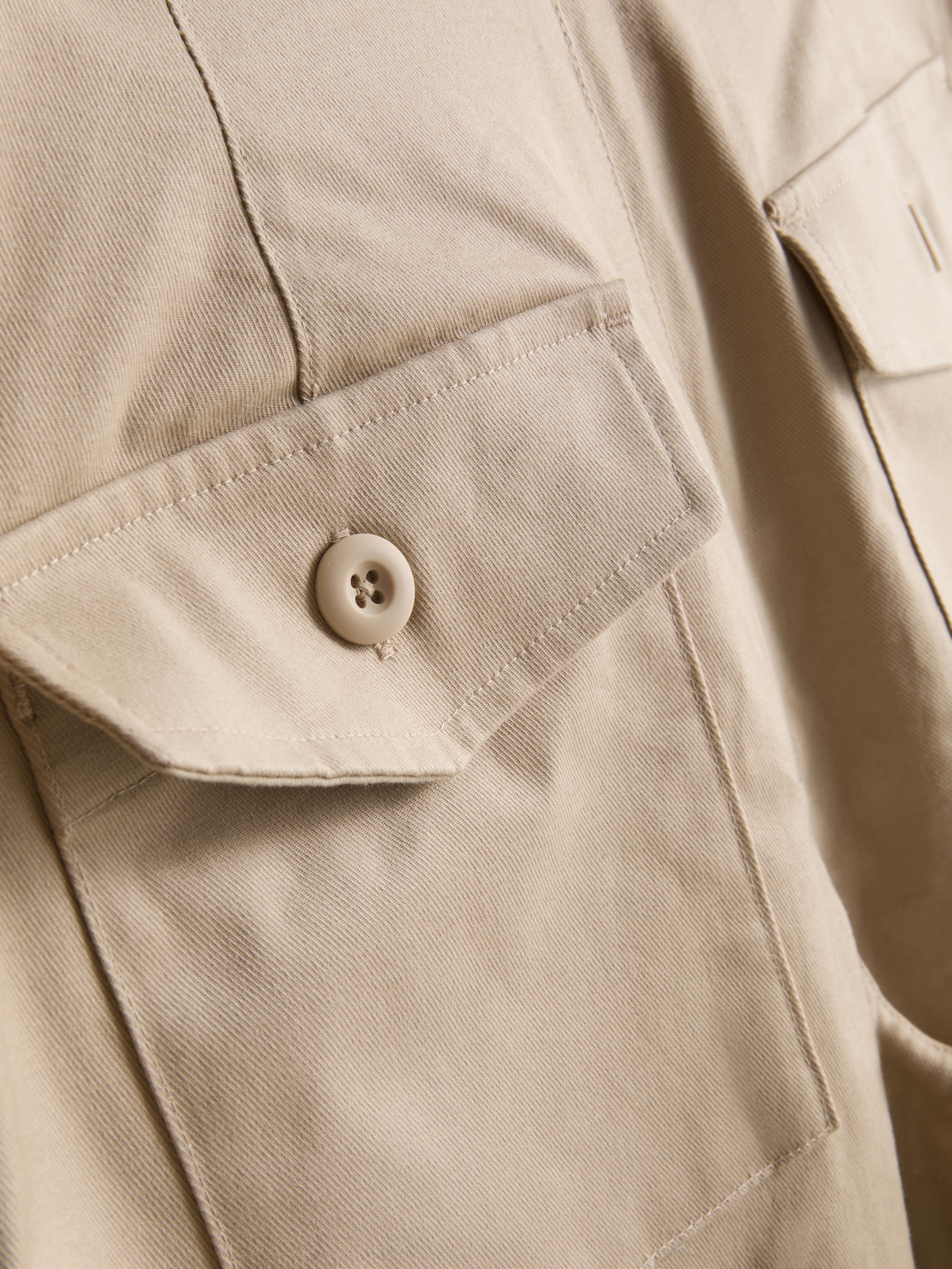 Cotton-Rich Barrel-Leg Utility Pants - Stone