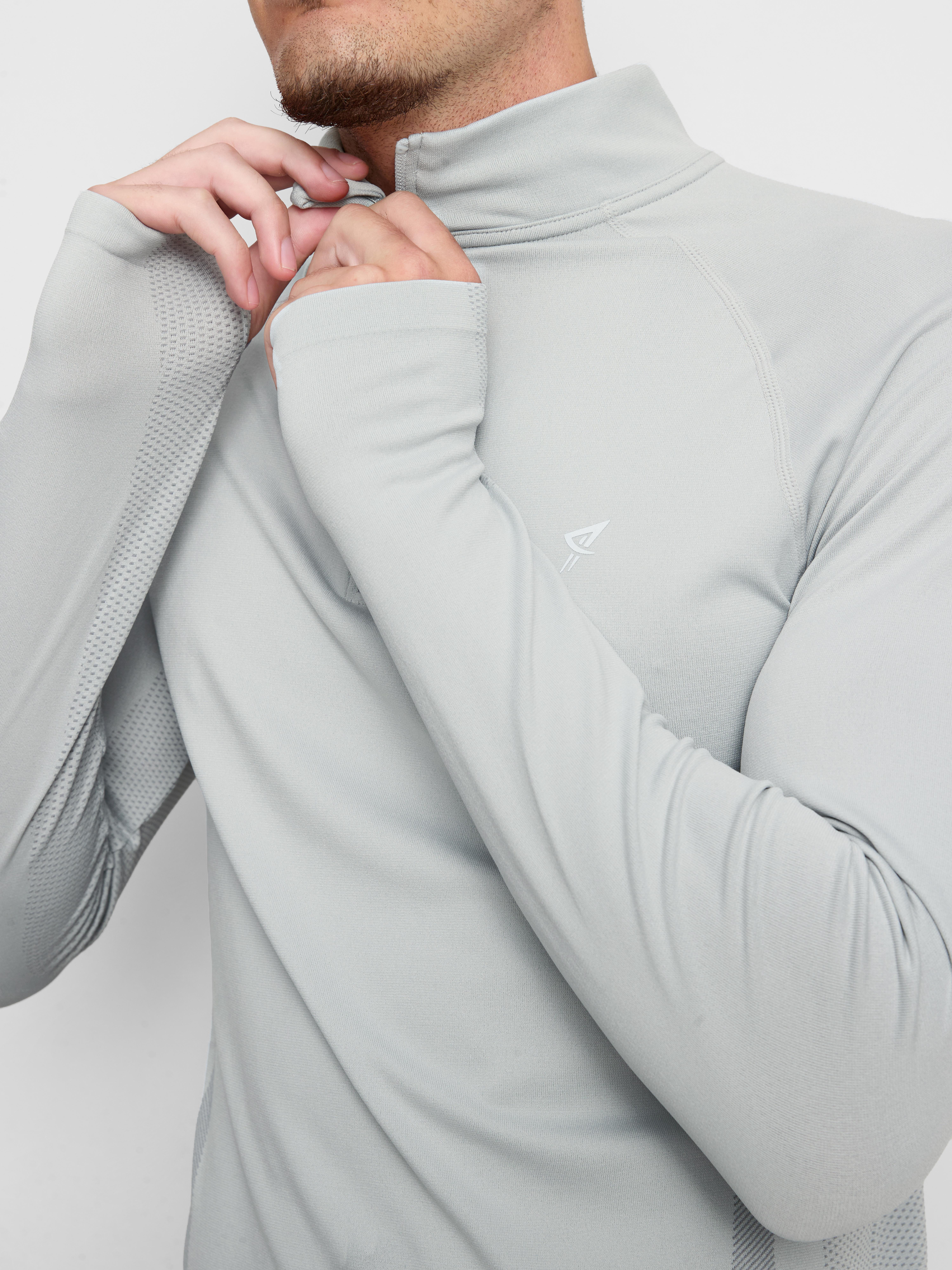 Quarter Zip Gym Top - Gray
