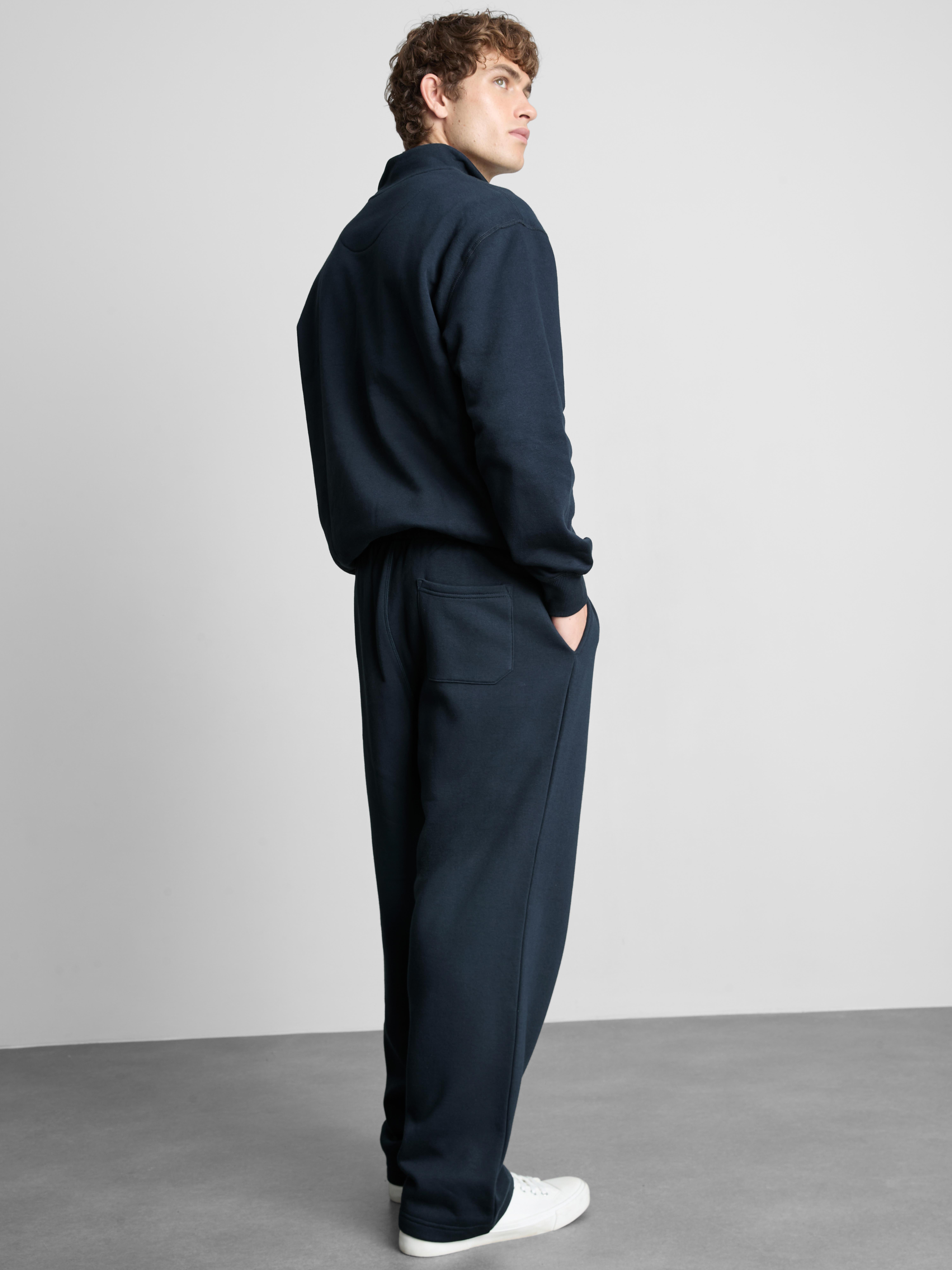 Cotton Rich Straight Leg Sweatpants - Navy