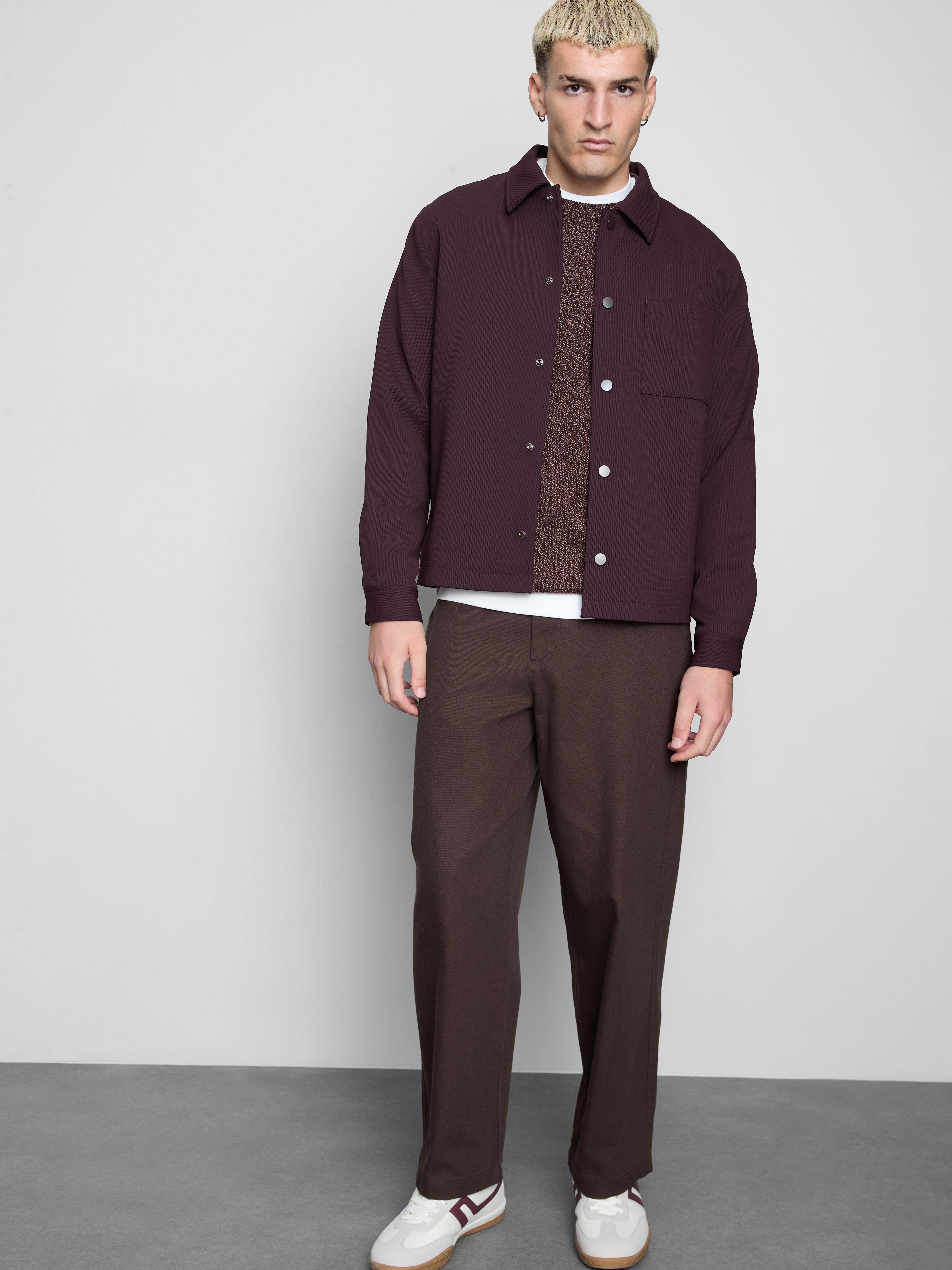 Cotton Rich Crew Neck Sweater - Red