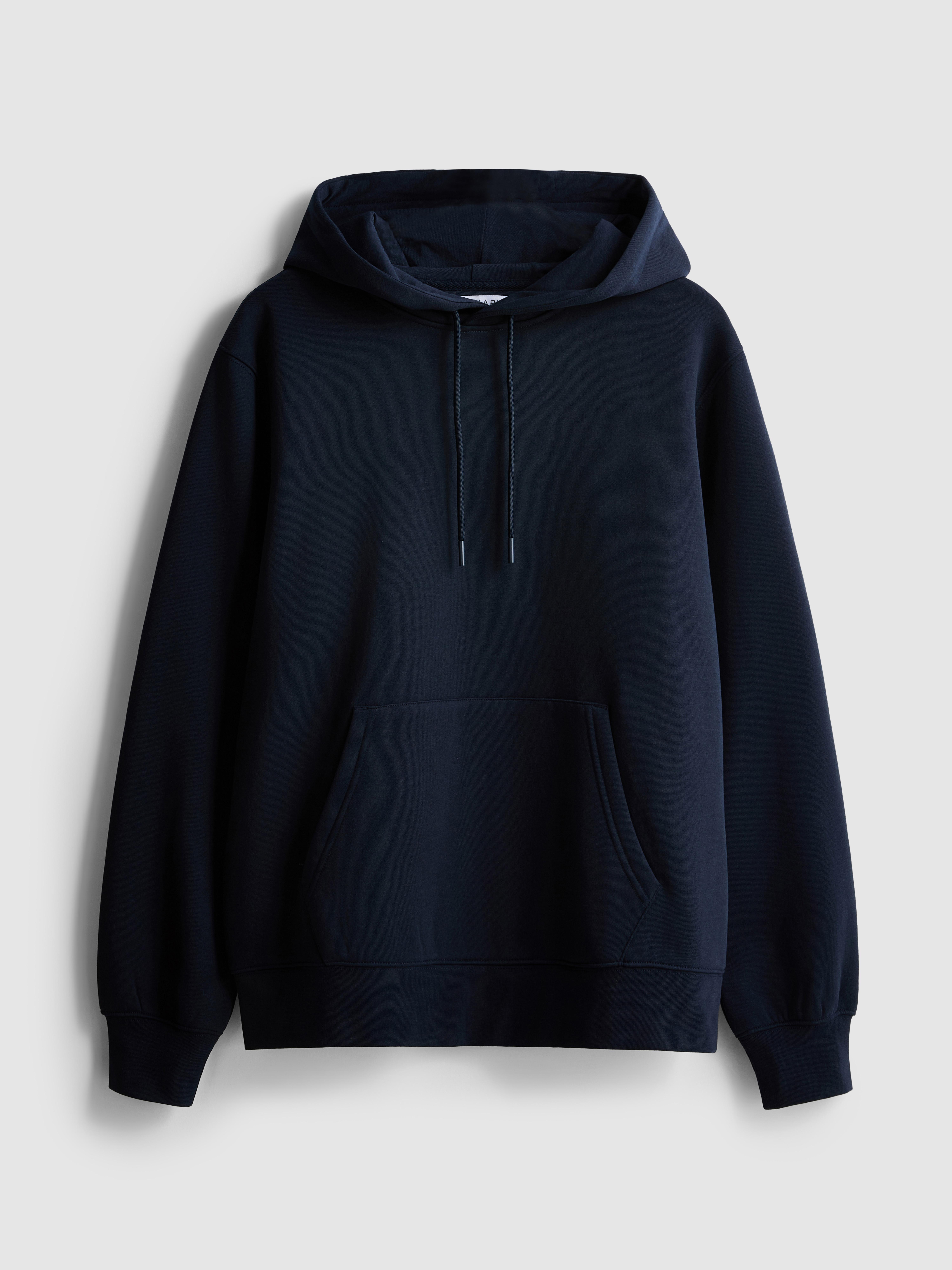 Cotton-Blend Pullover Hoodie - Navy