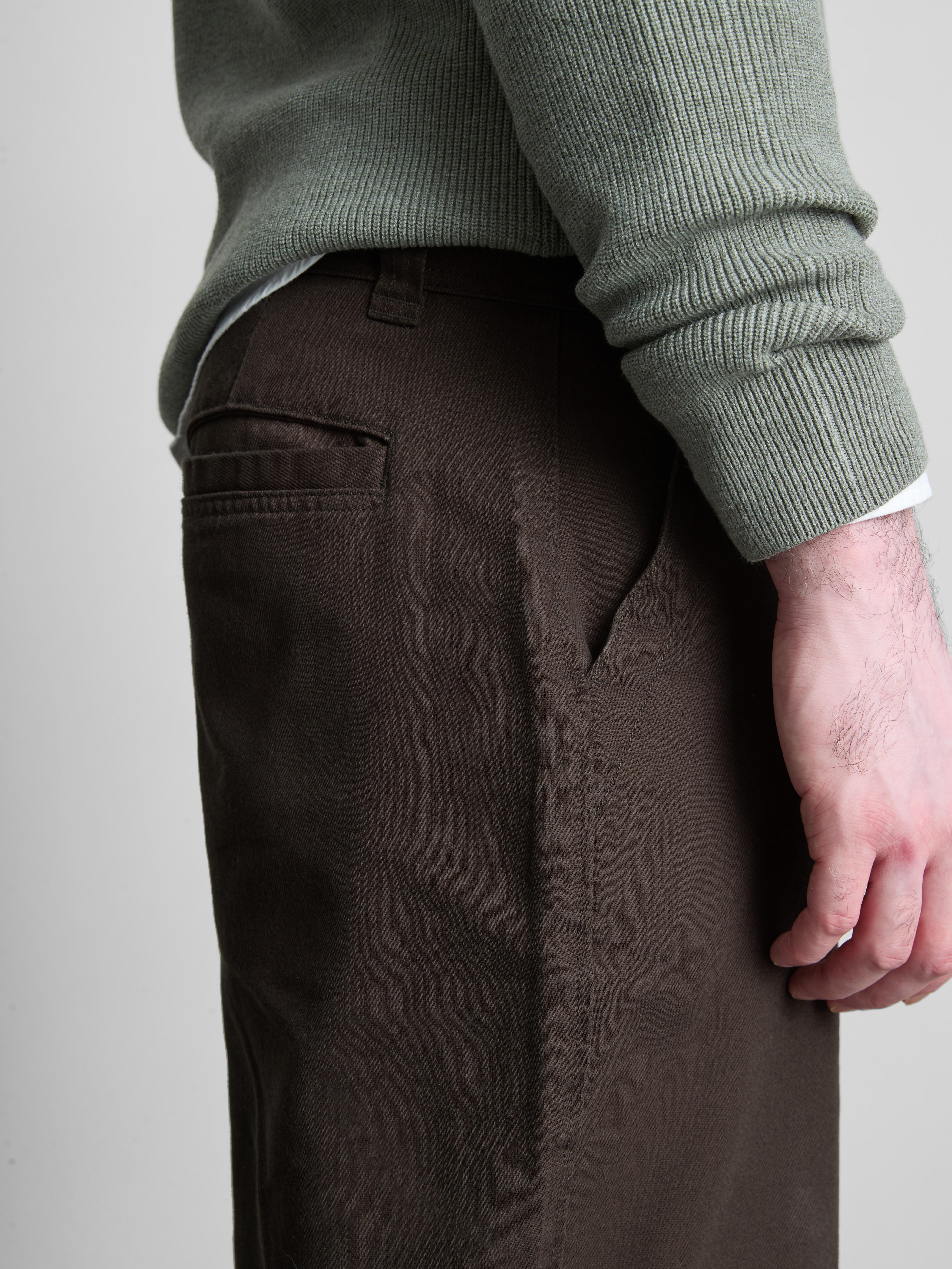 Mid-Rise Chino Pants - Brown