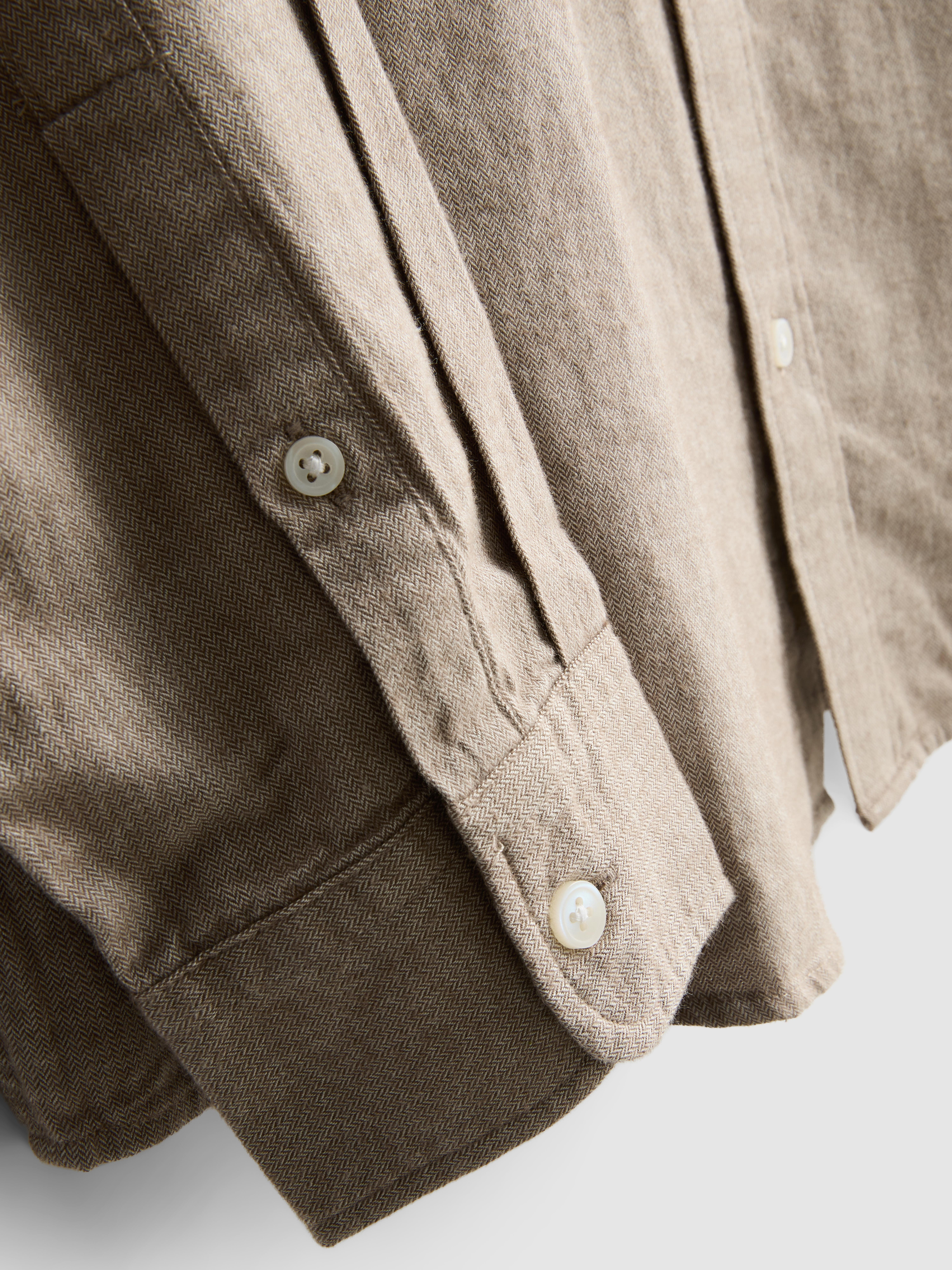 Pure Cotton Button-Down Shirt - Ivory