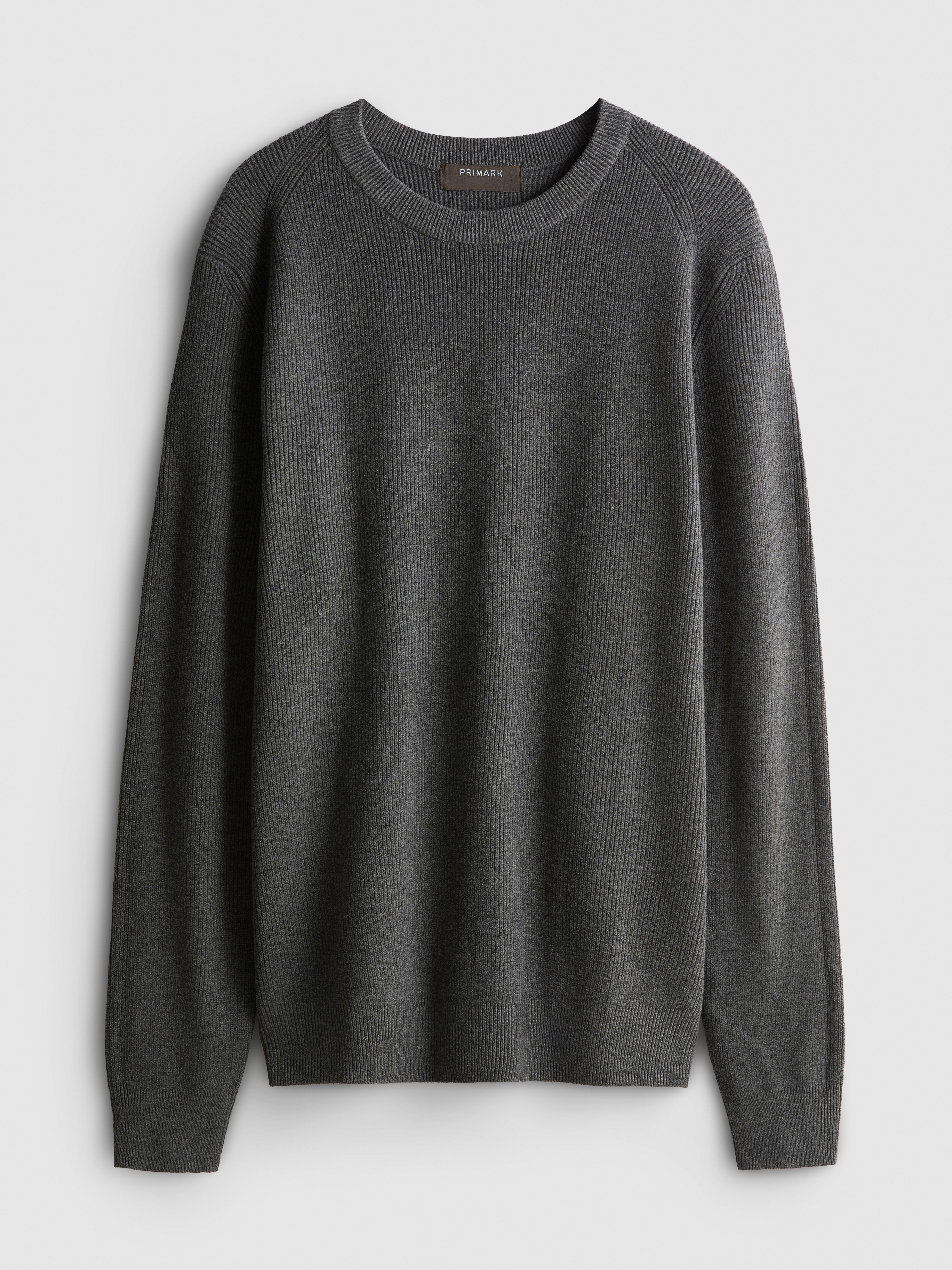 Ribbed Crewneck Sweater - Charcoal