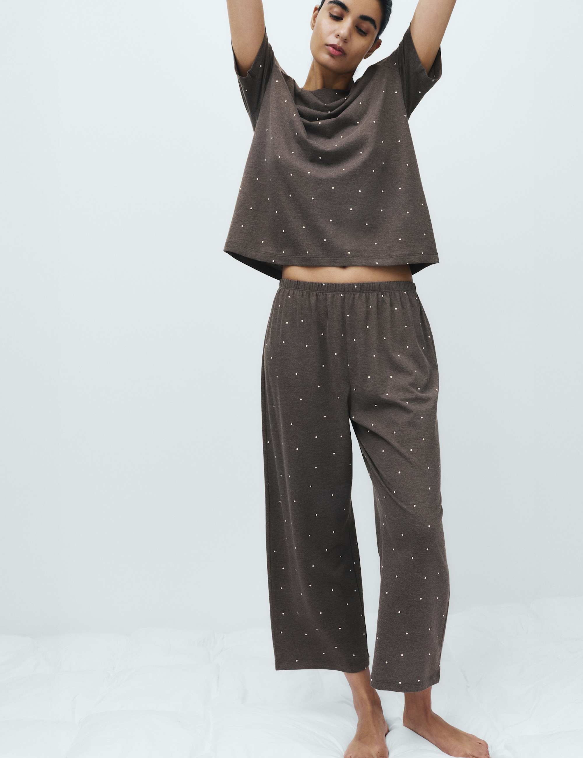 Cotton Rich Printed Cropped Pyjama Set