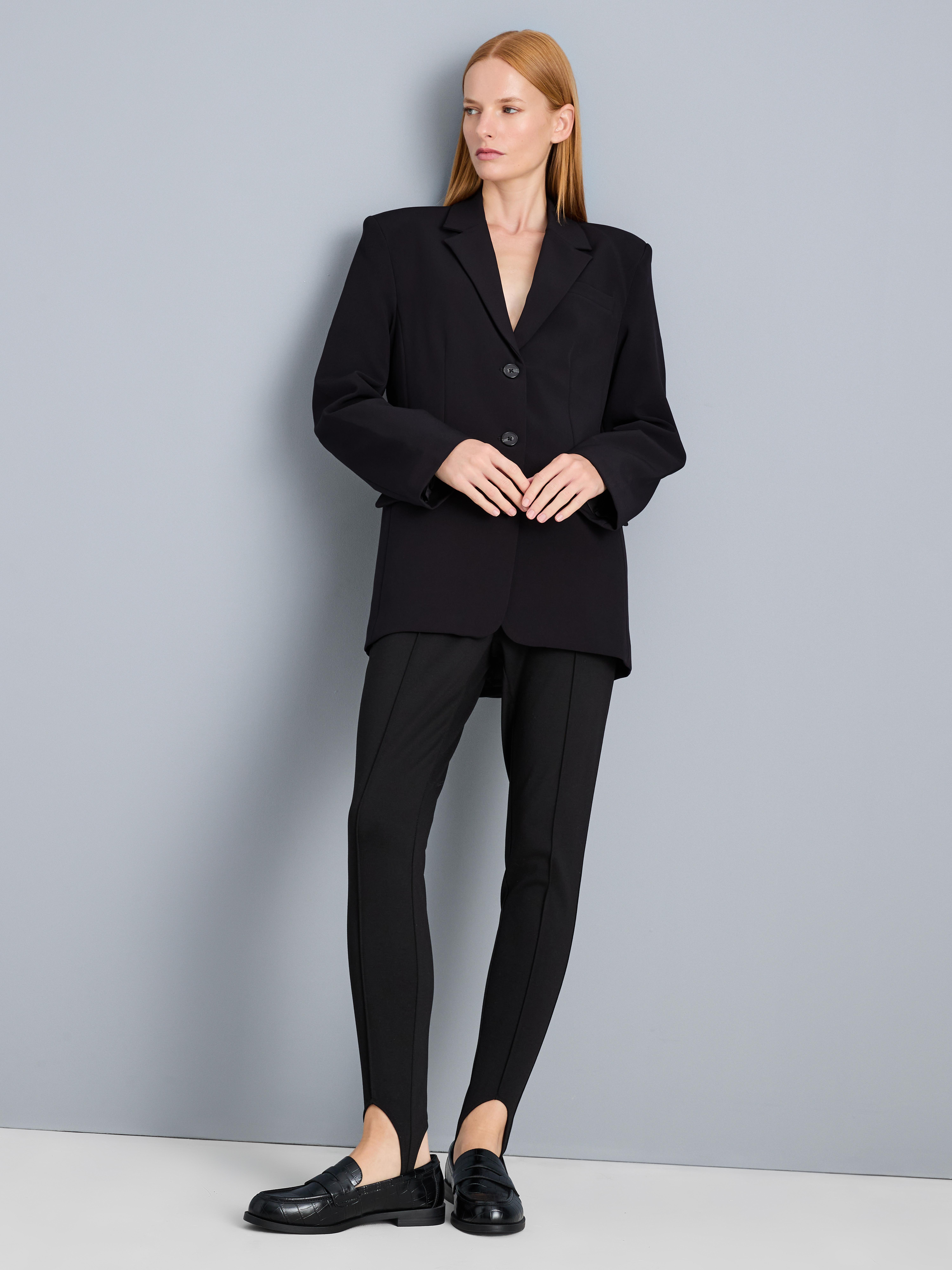 Tailored Single-Breasted Blazer - Black