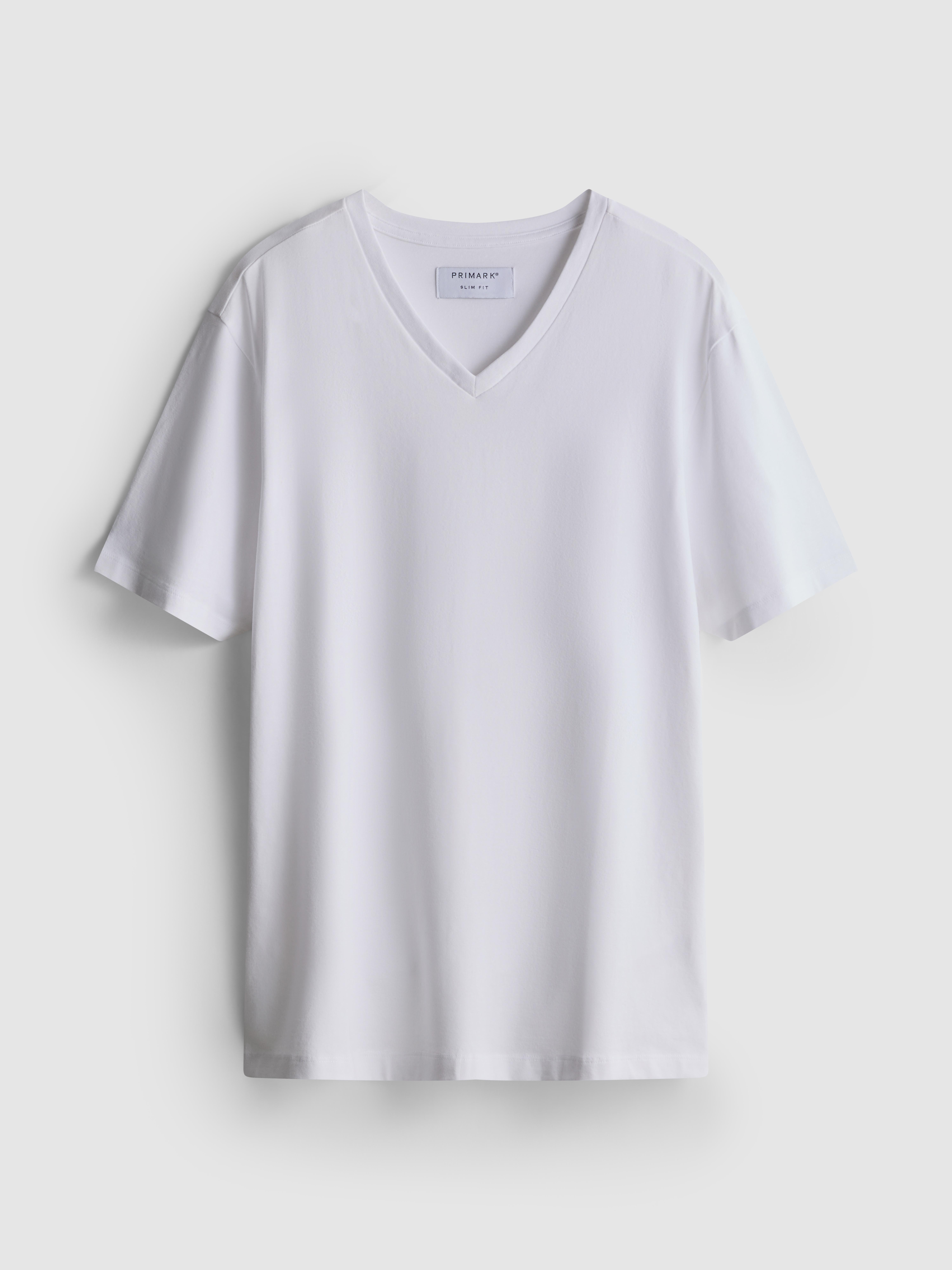 V-Neck Slim-Fit Stretch T-Shirt - White