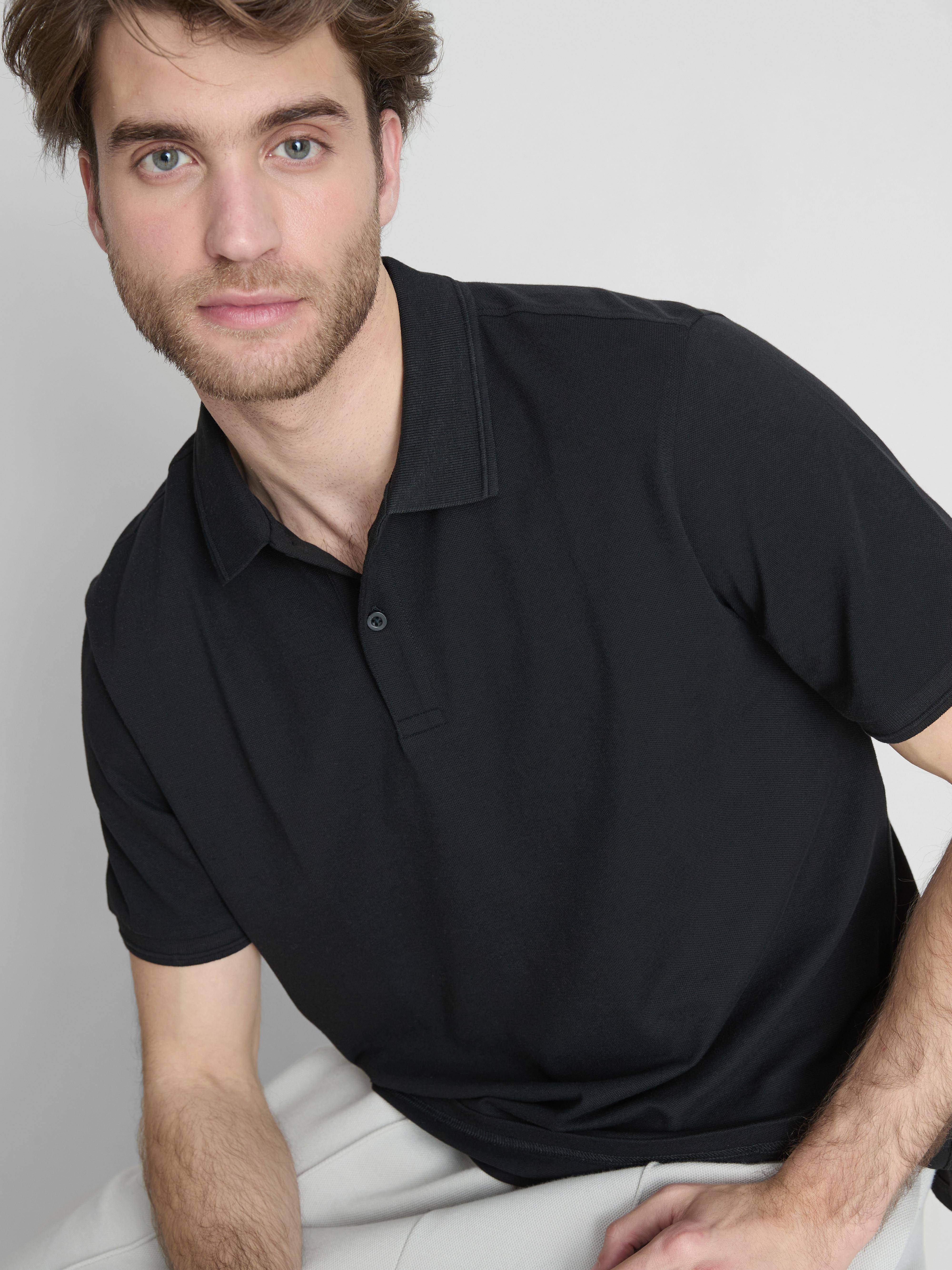 Short-Sleeve Polo Shirt - Black