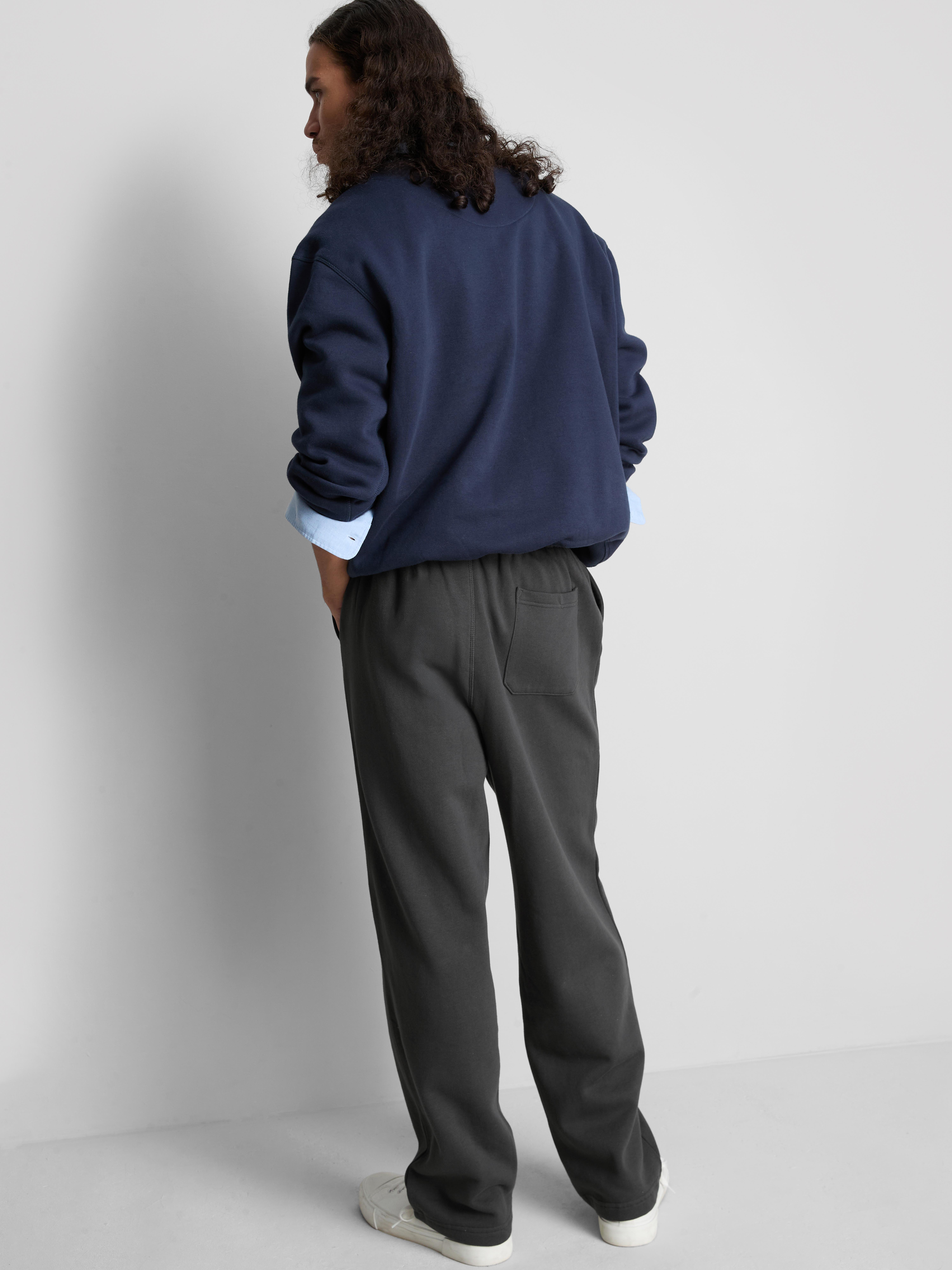 Cotton Rich Straight Leg Sweatpants - Charcoal