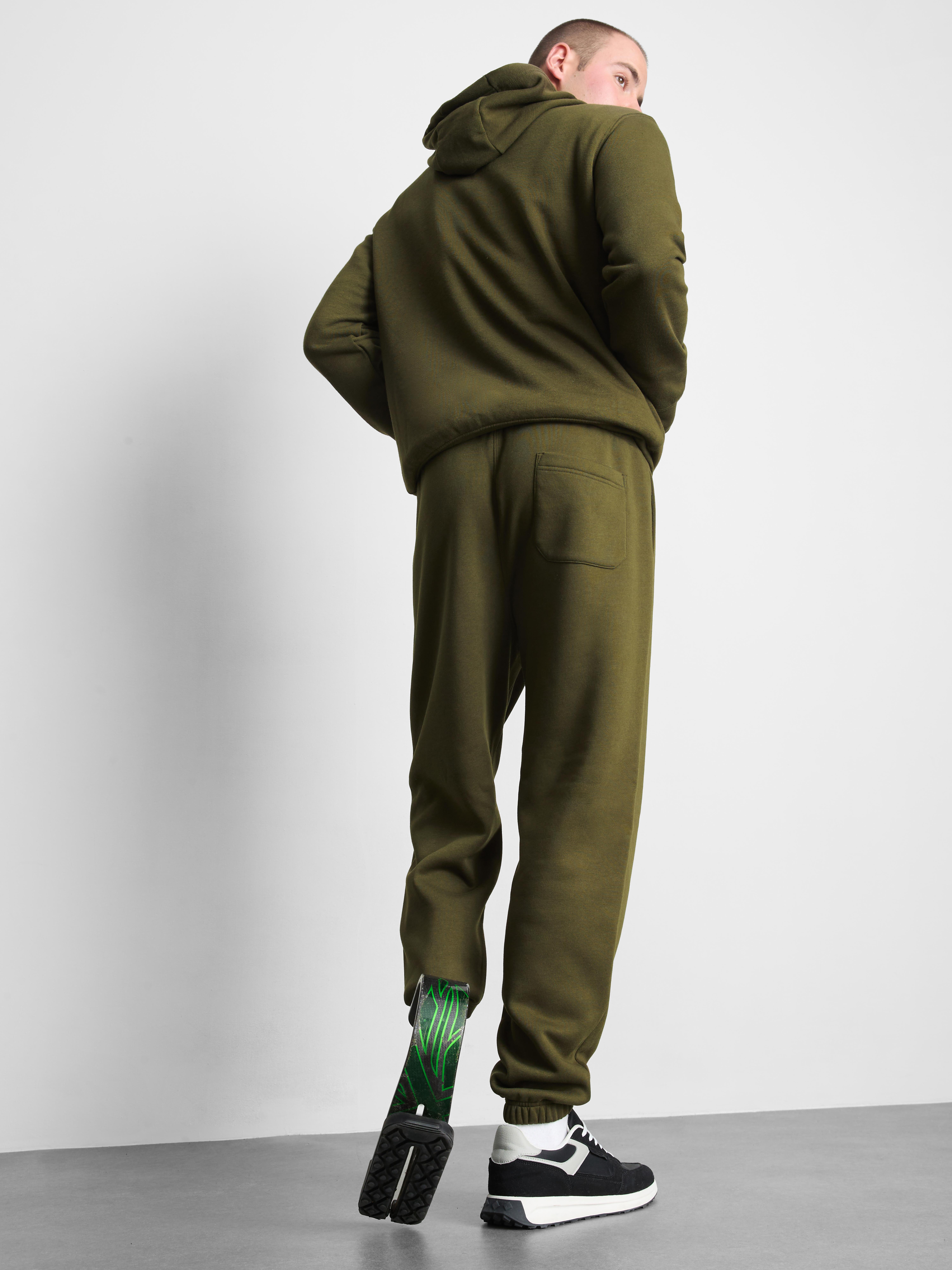 Drawstring Cuffed Joggers - Olive