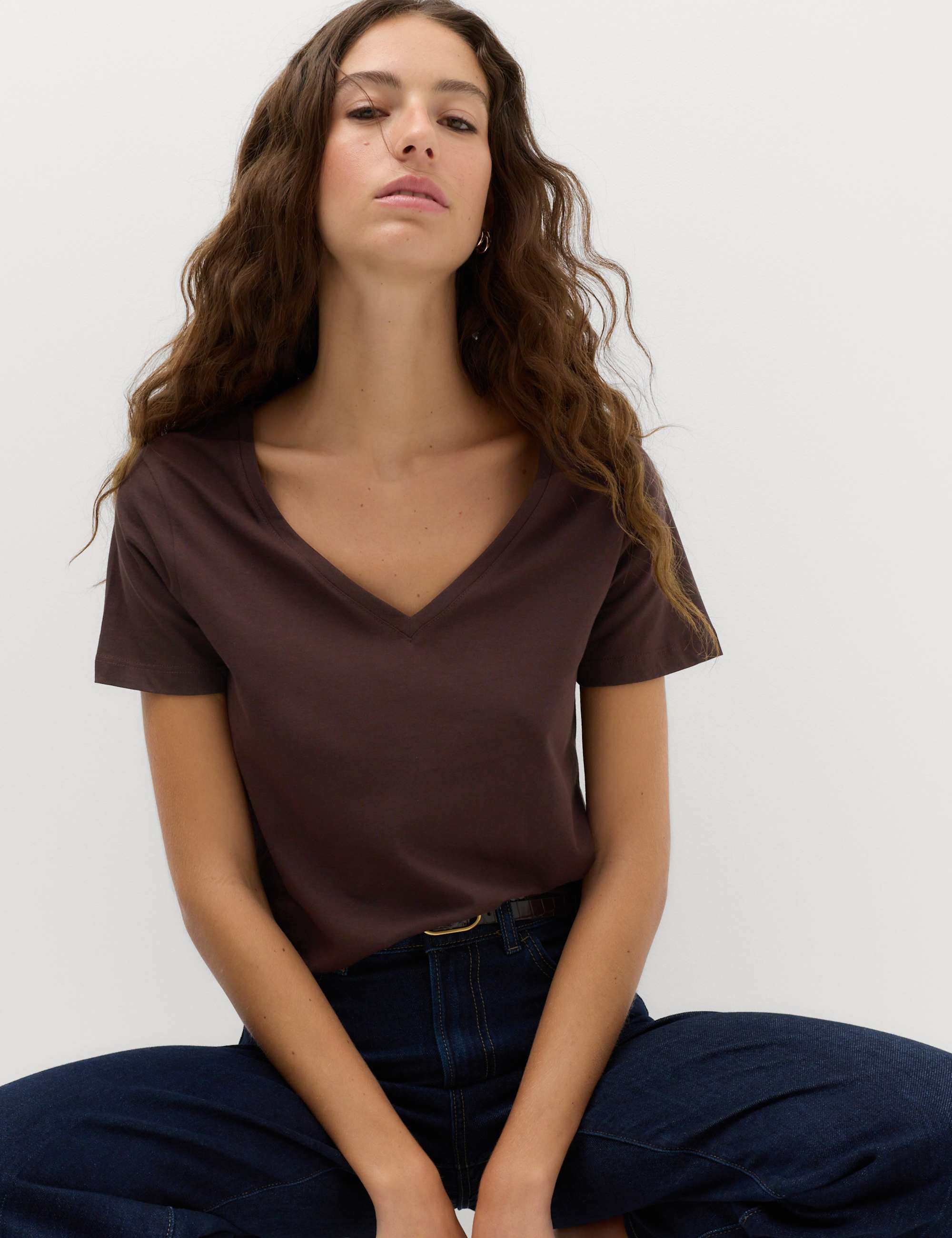 Pure Cotton V-Neck T-Shirt