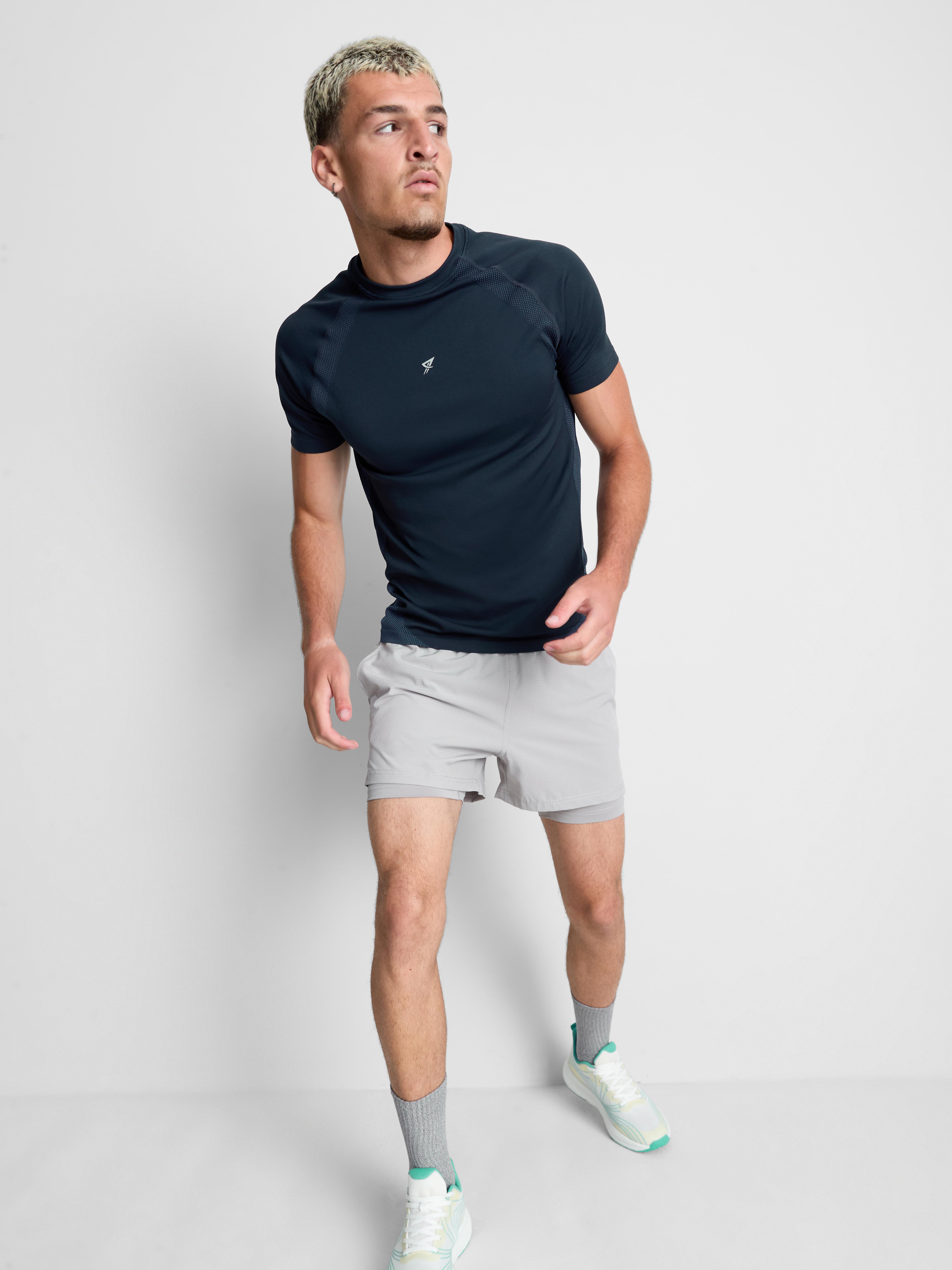 Seamless Gym T-Shirt - Navy