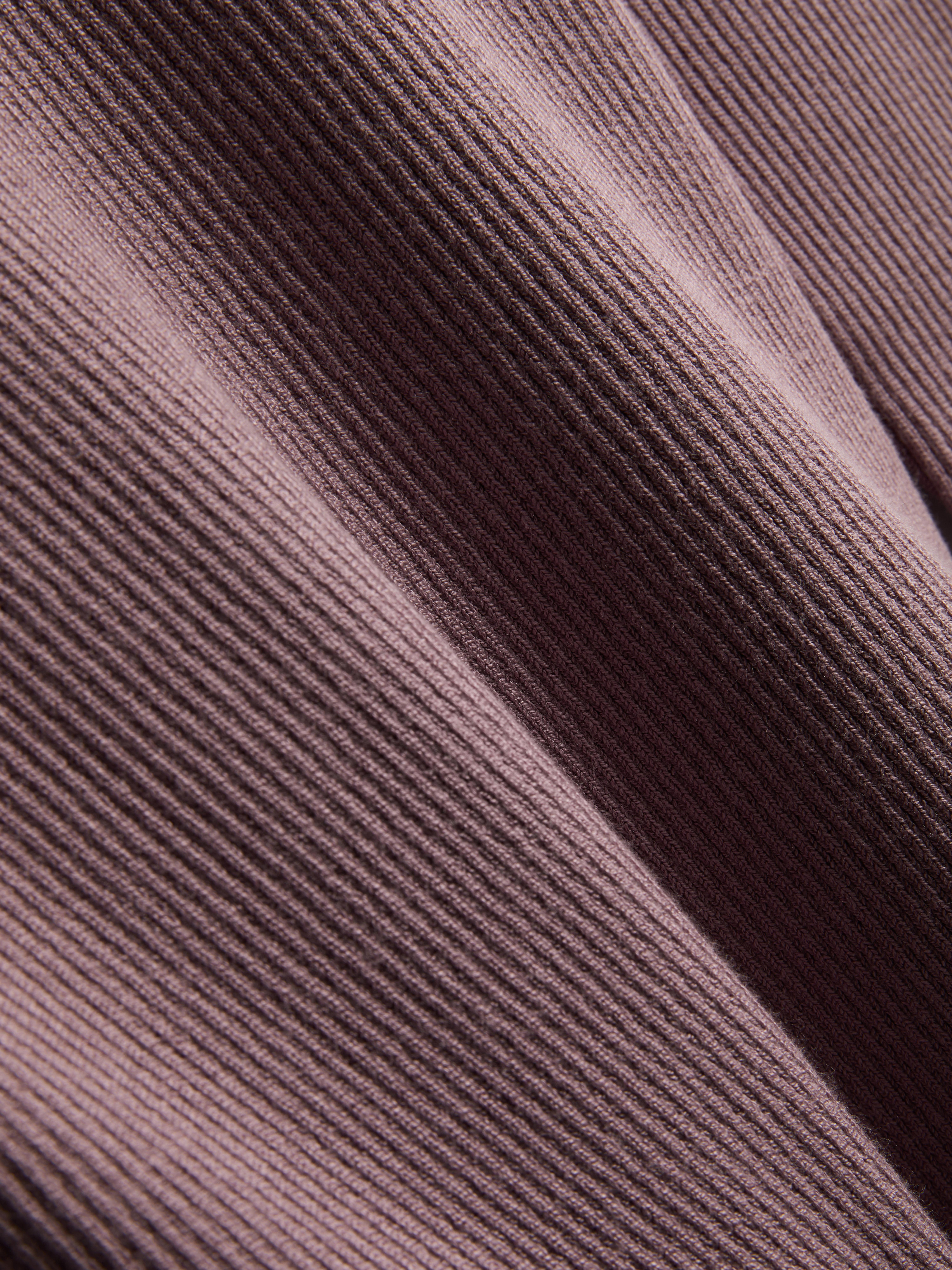 Ribbed Crew Neck Sweater - Purple