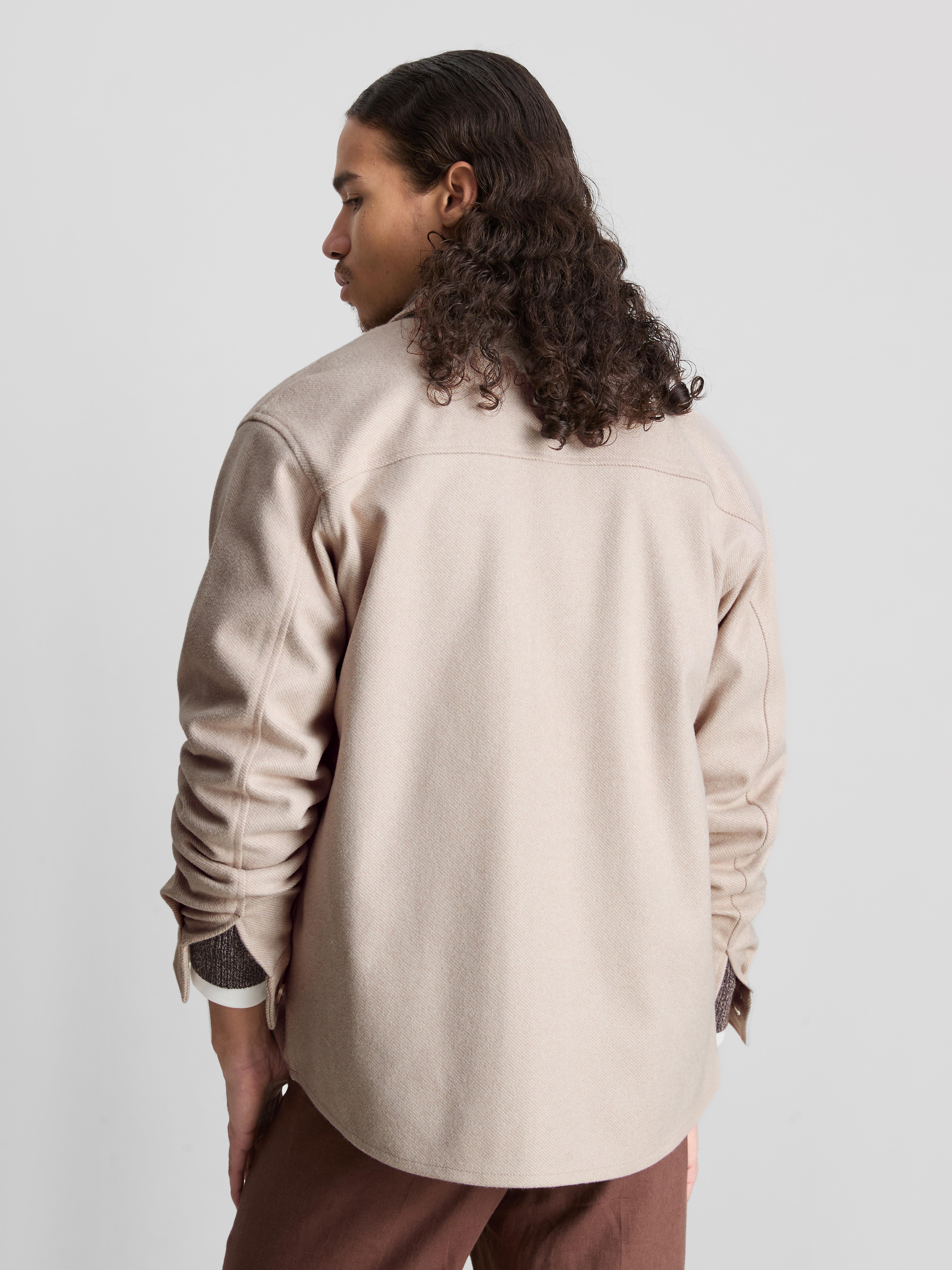 Button-Down Twill Overshirt With Chest Pockets - Ivory