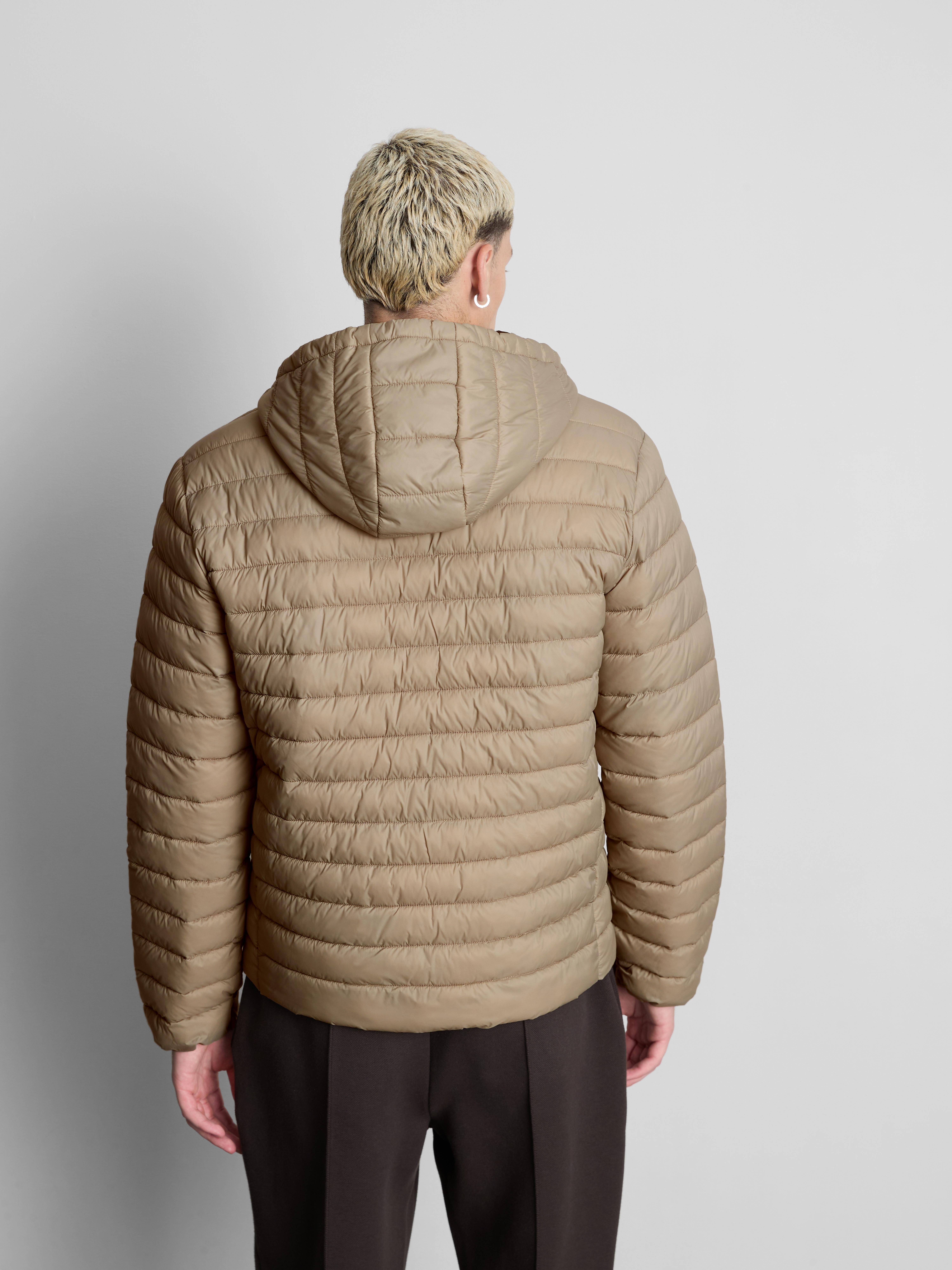 Hooded Padded Jacket - Stone