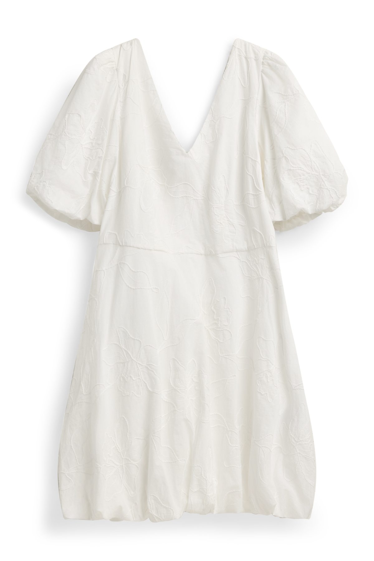 V-neck dress - floral - white