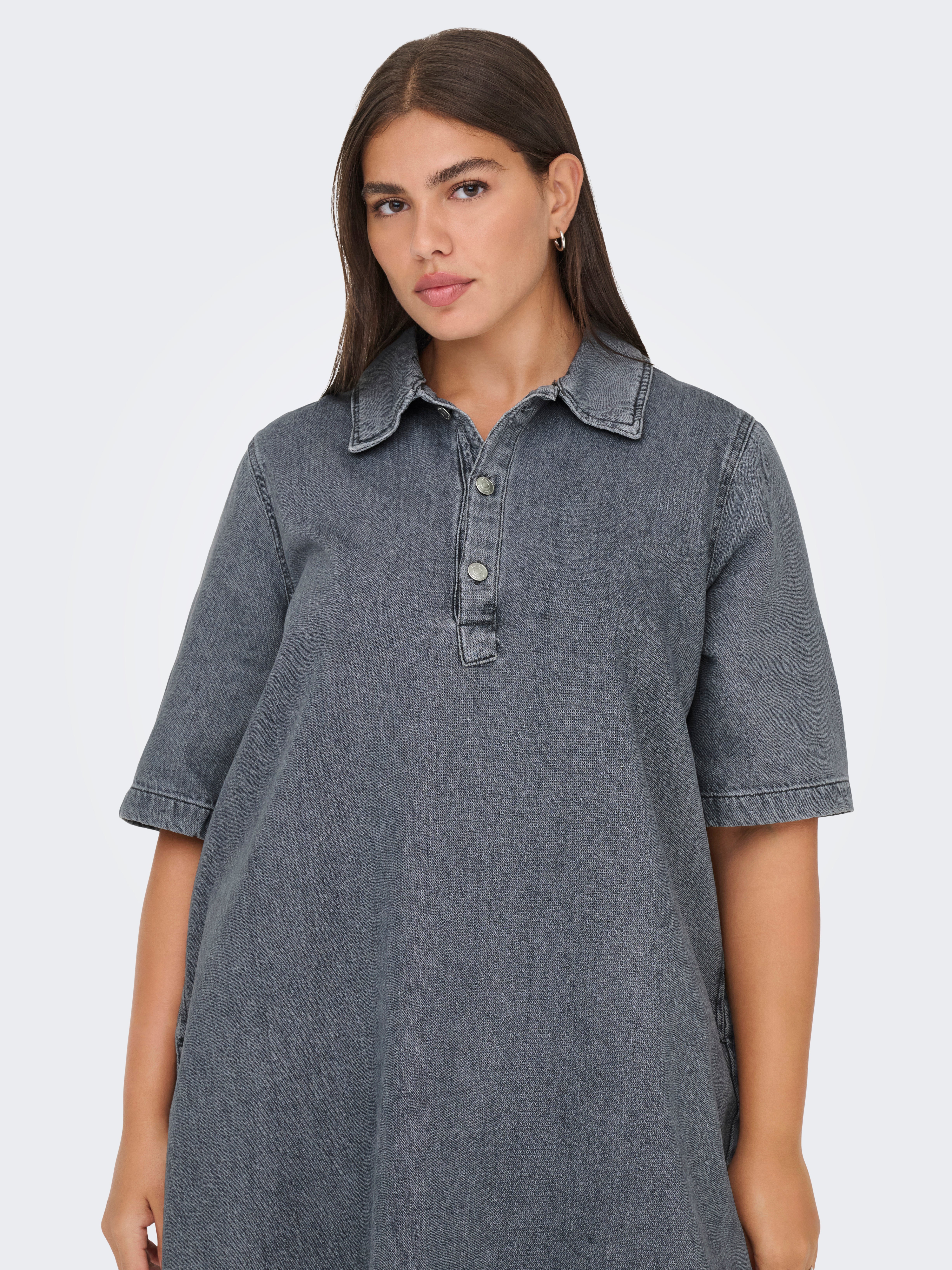 CARGRY Short dress Medium Grey Denim