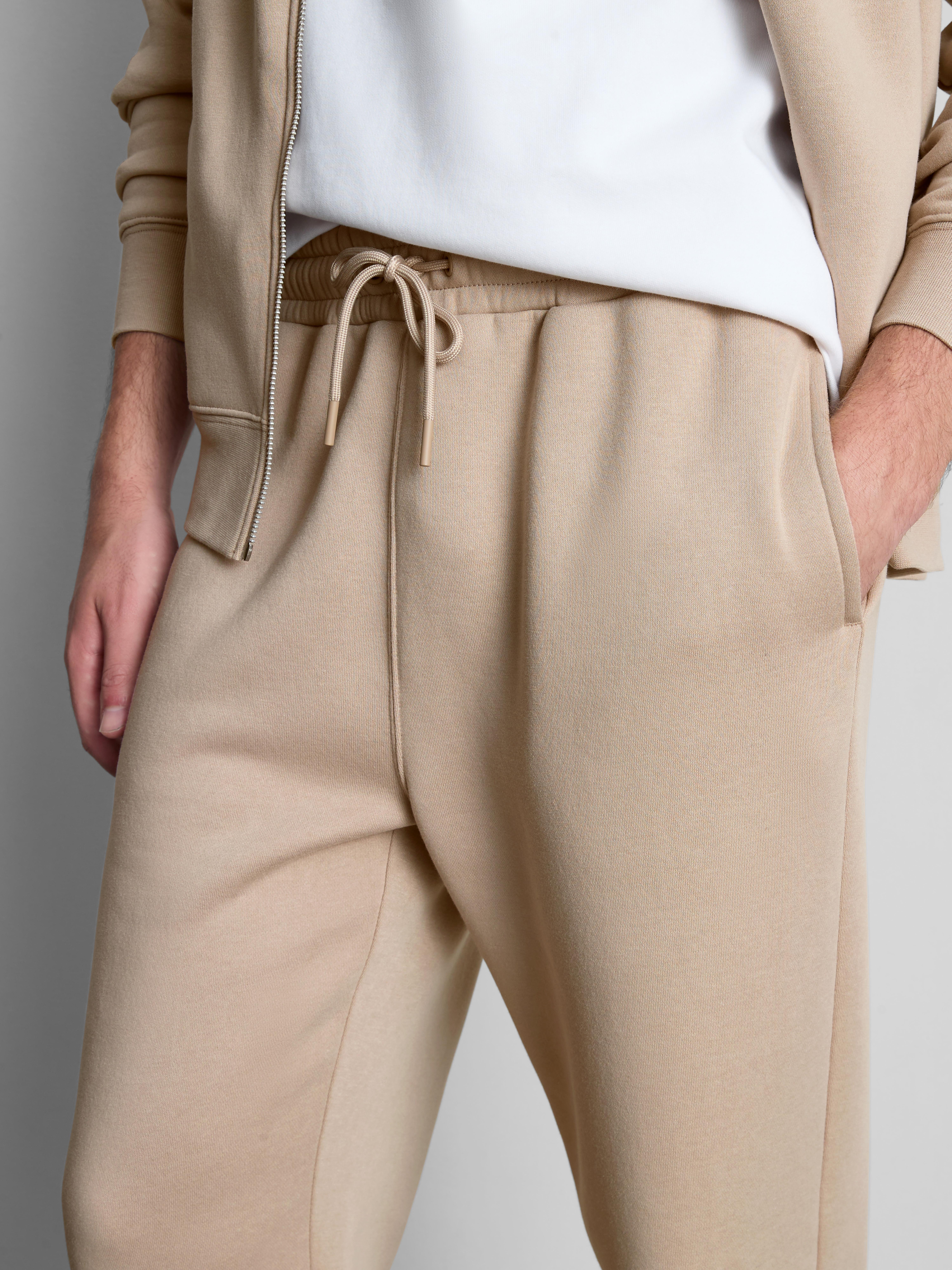 Drawstring Cuffed Joggers - Stone