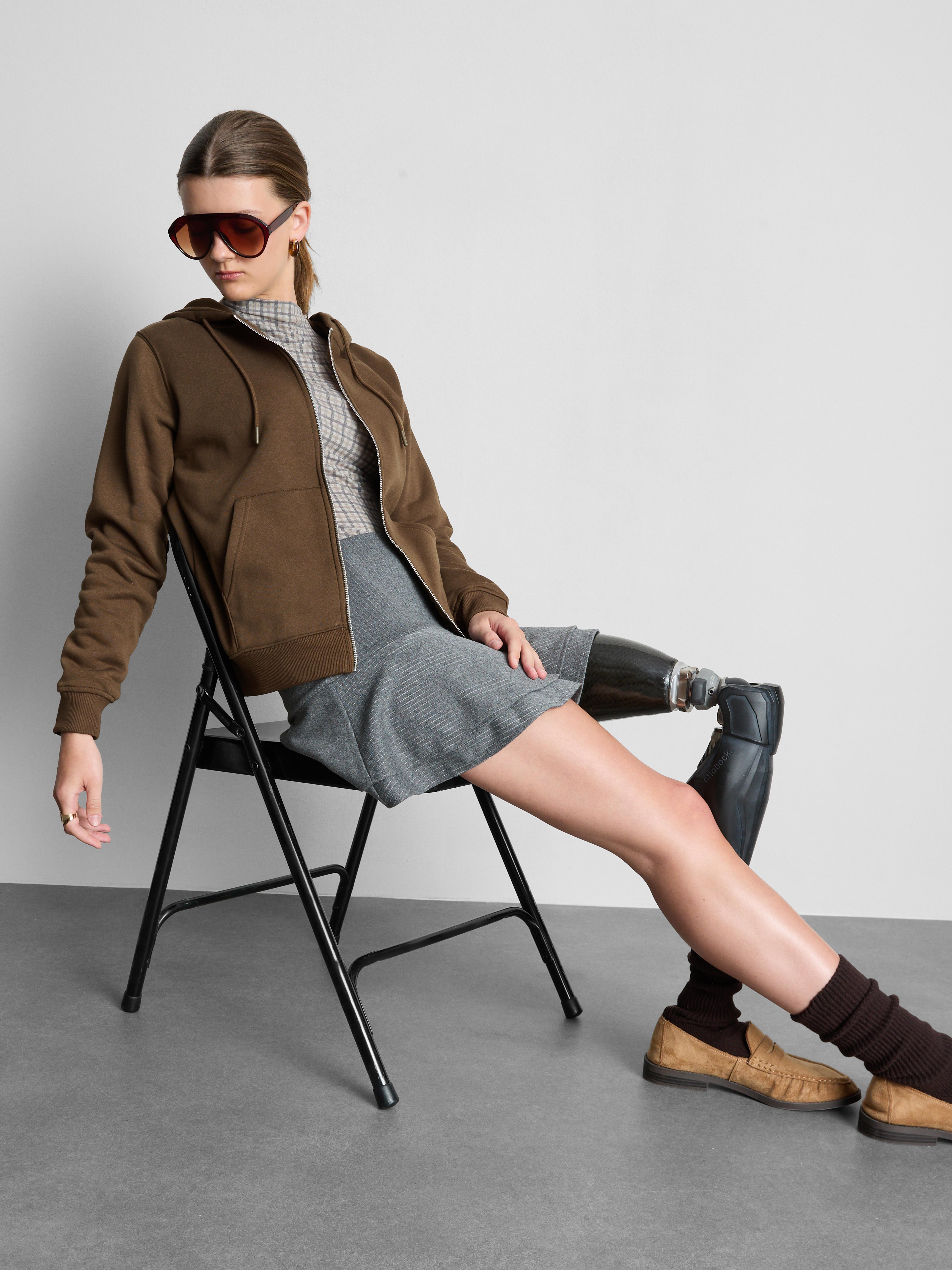 Essential Cotton Blend Zip Through Hoodie - Olive