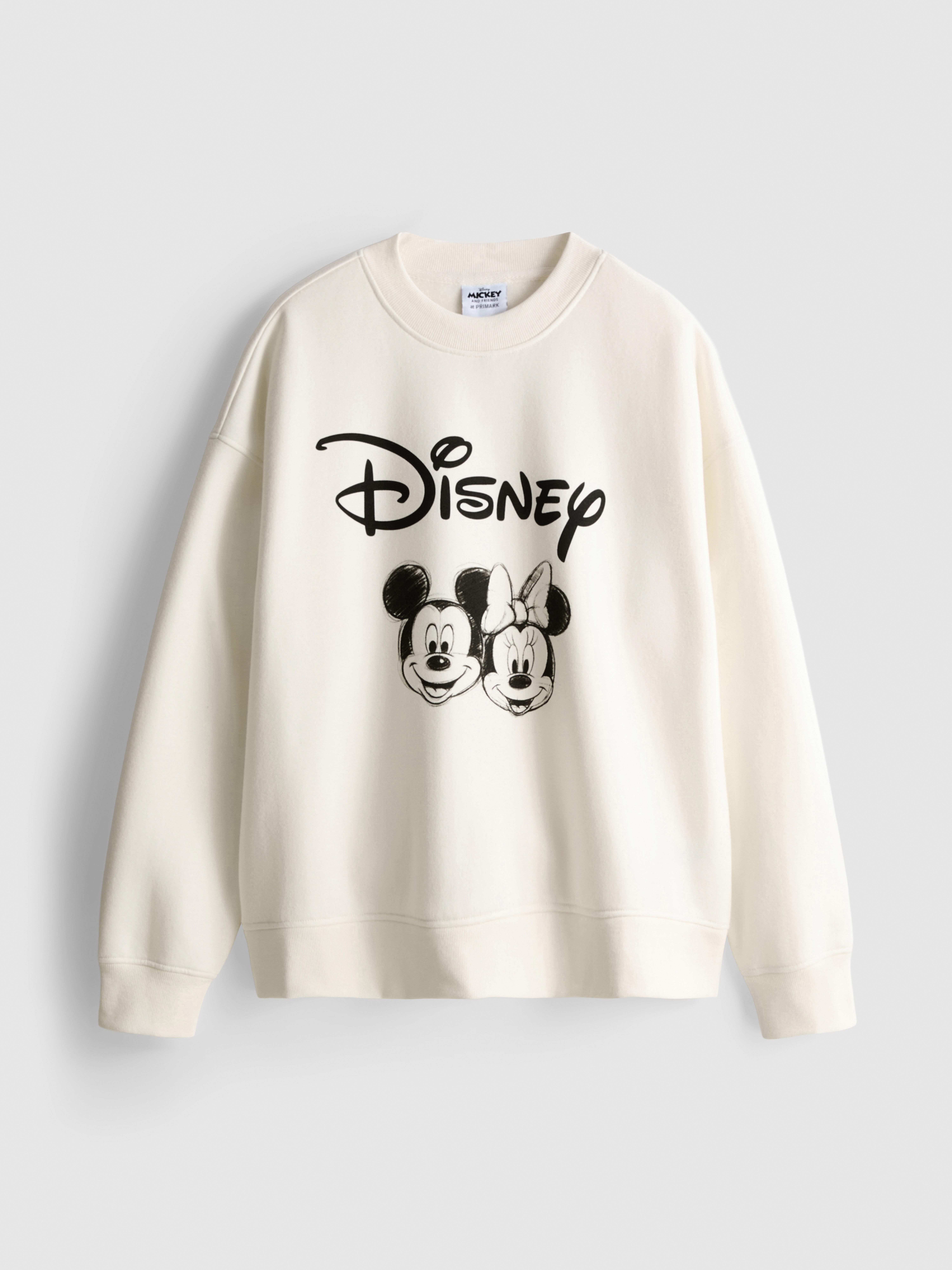 Disney's Mickey And Minnie Mouse Graphic Sweatshirt - Ivory