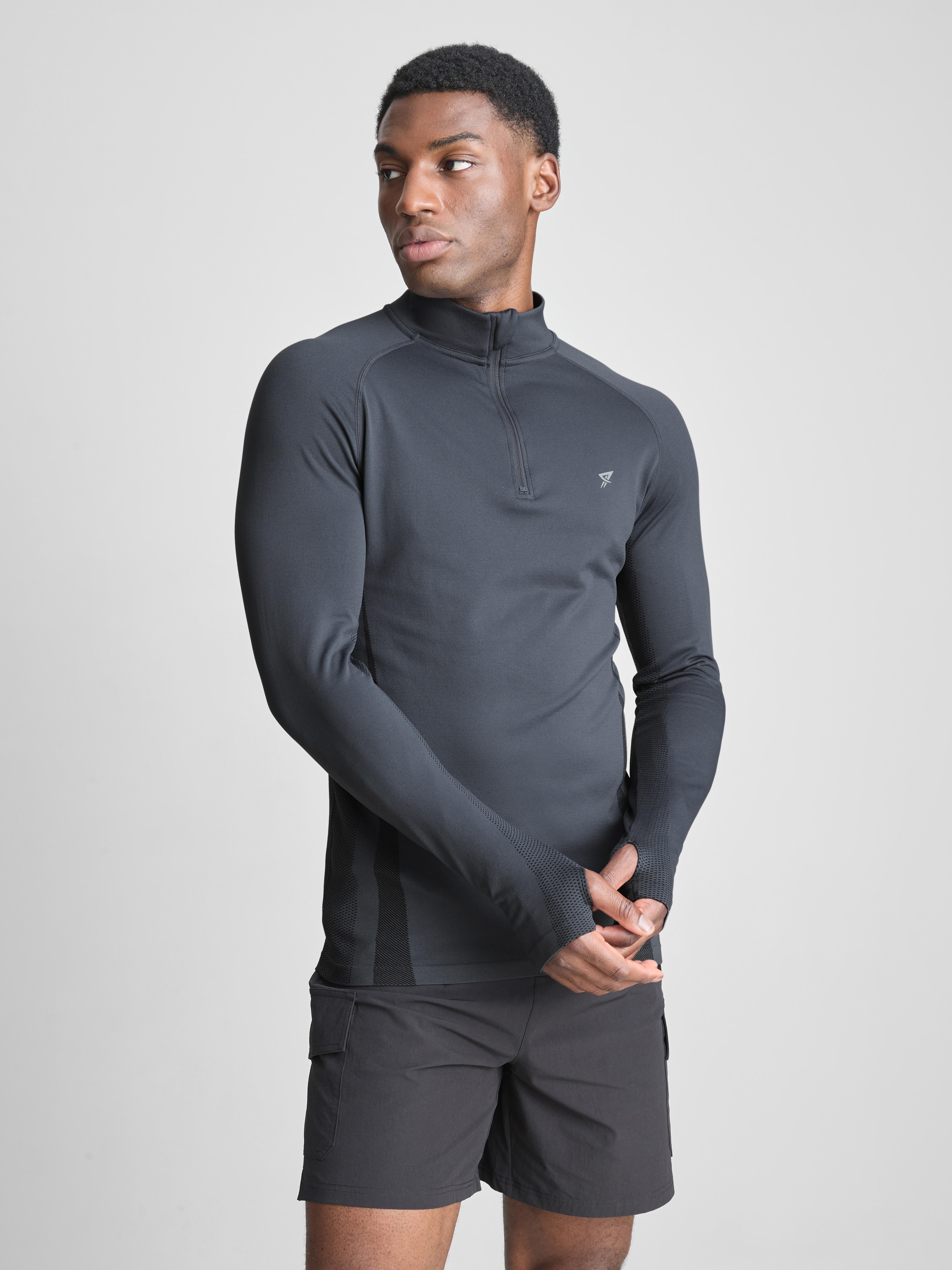 Quarter Zip Gym Top - Blue