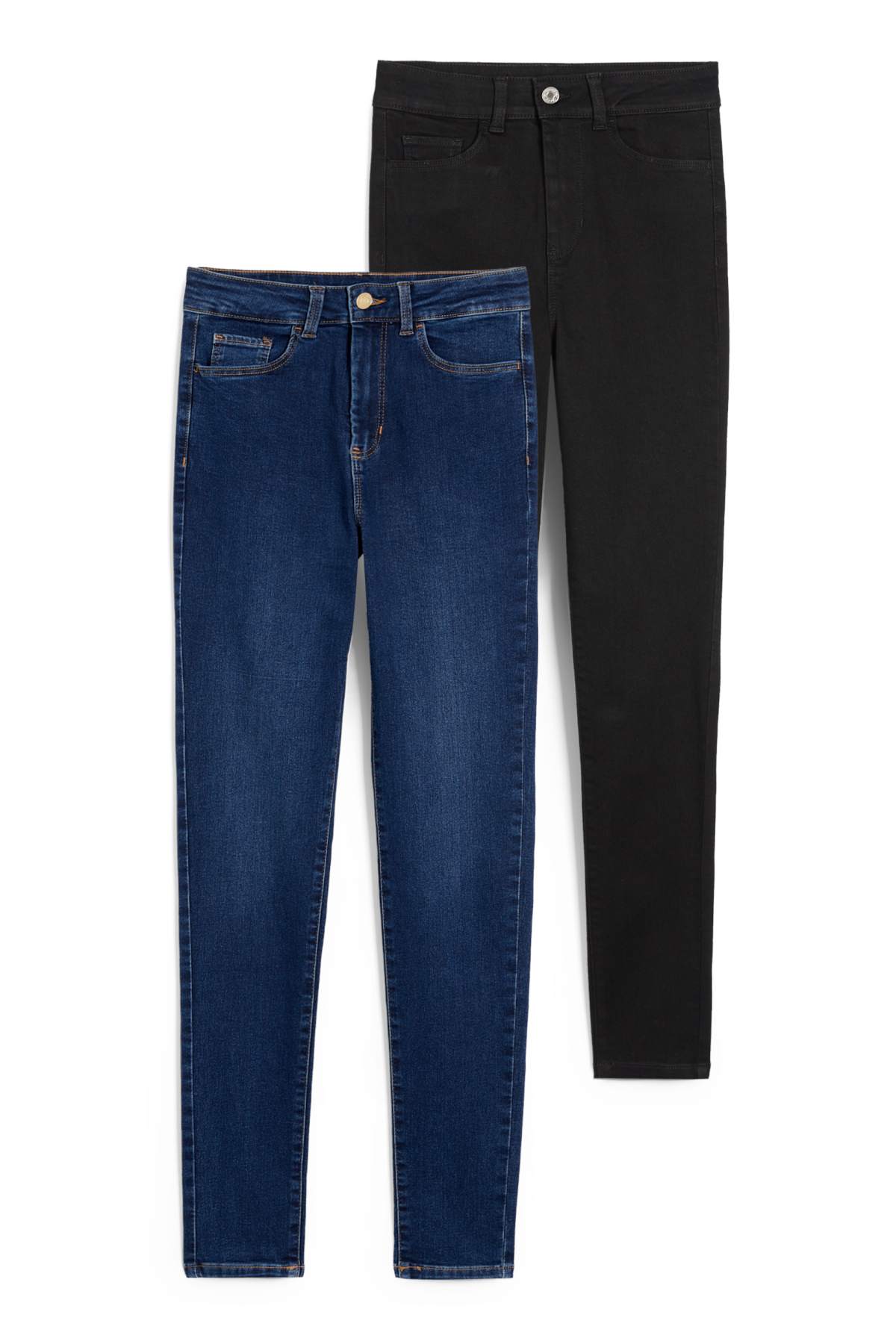 Multipack of 2 - jegging jeans - high waist - blue denim