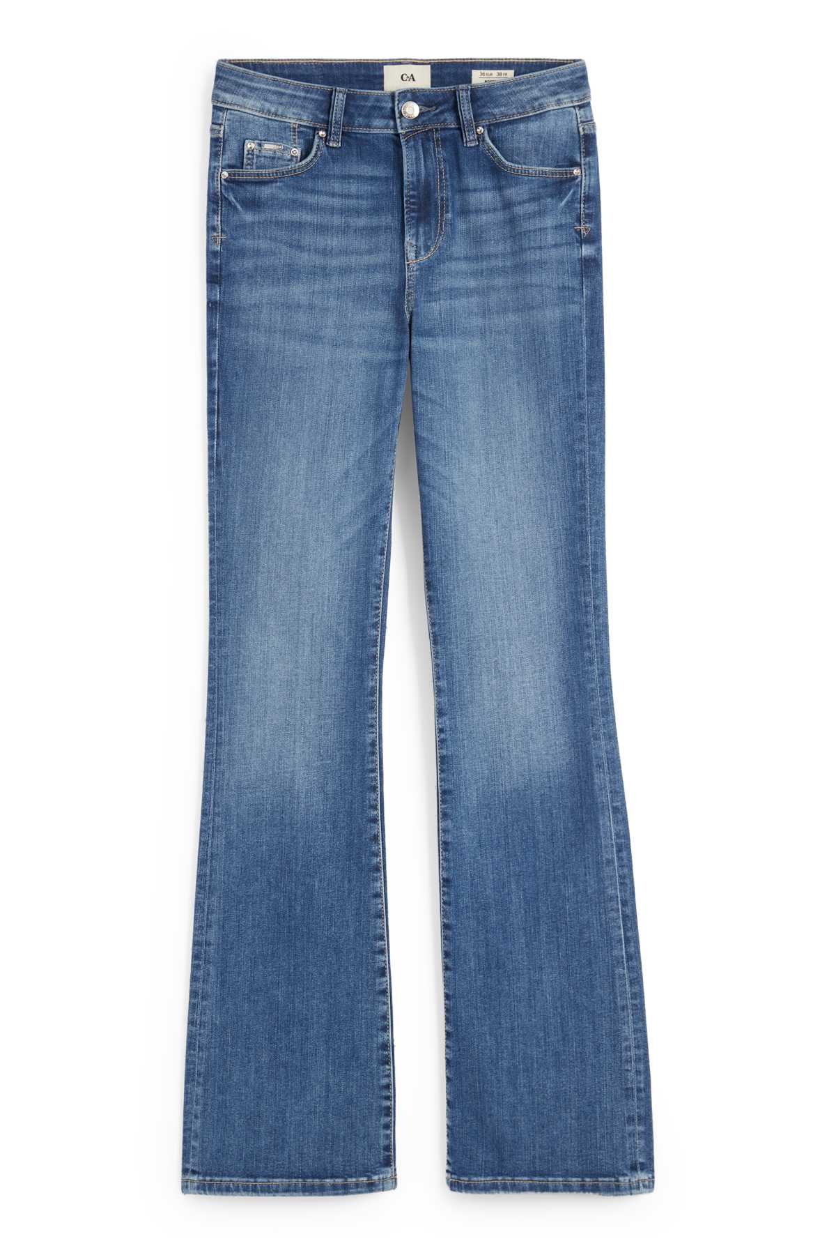 Bootcut jeans - mid-rise waist - LYCRA® - blue denim