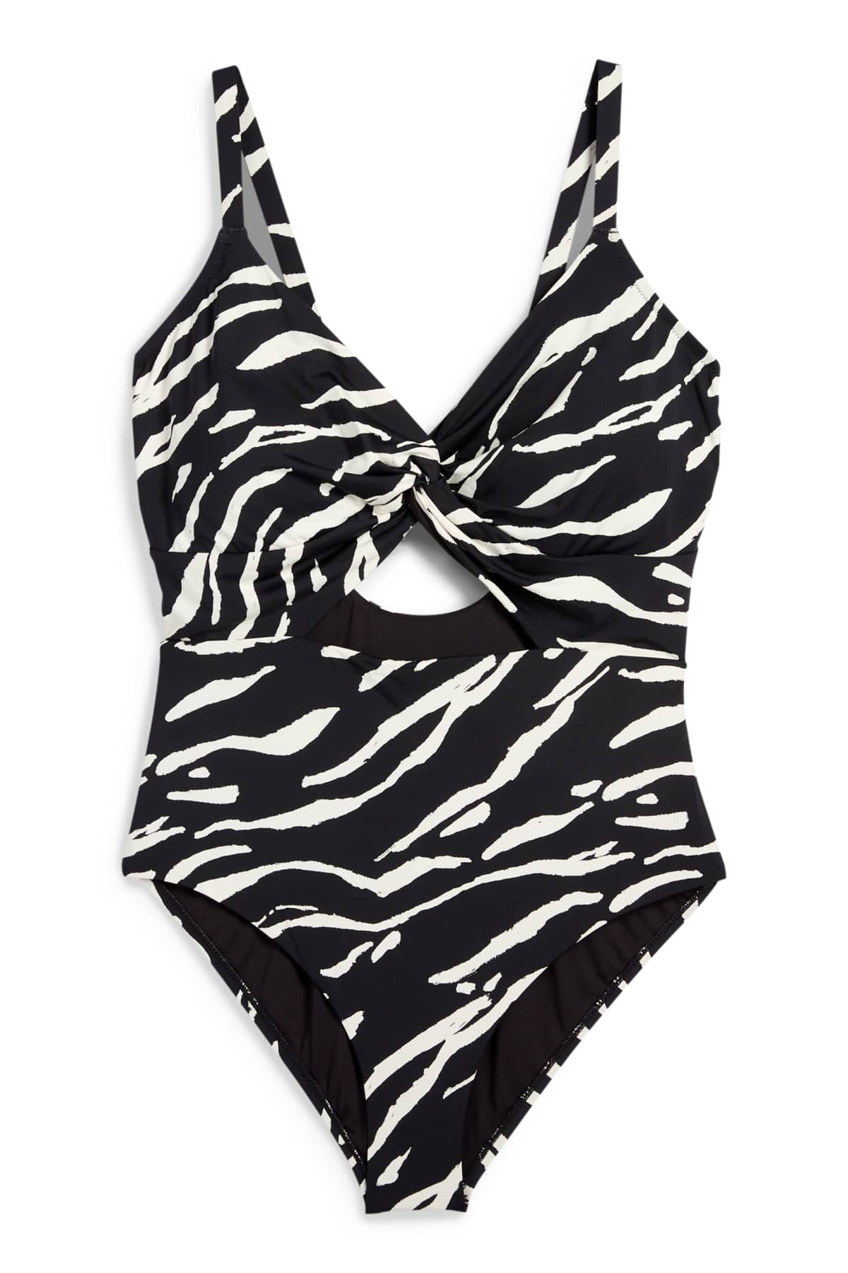 Swimsuit - padded - LYCRA® XTRA LIFE™ - patterned - white / black