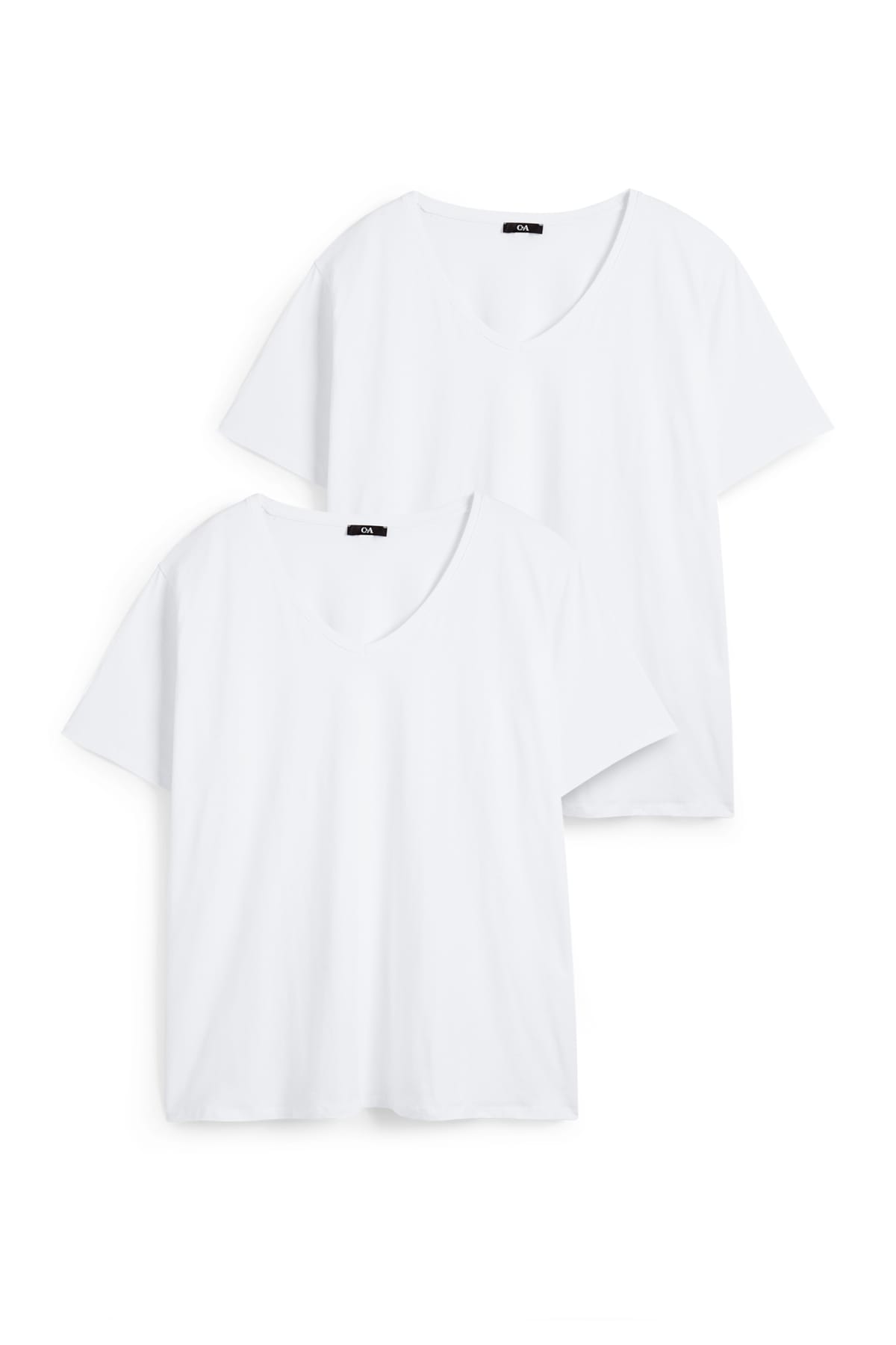 Multipack of 2 - V-neck T-shirt - LYCRA® - white