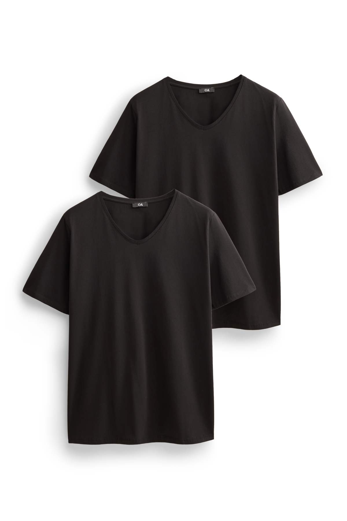 Multipack of 2 - V-neck T-shirt - LYCRA® - black