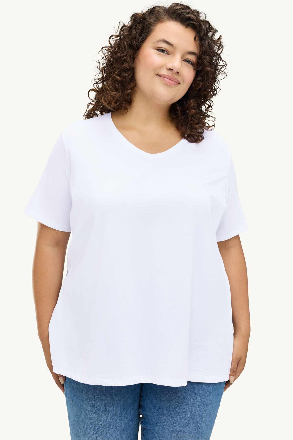 Multipack of 2 - V-neck T-shirt - stretch - LYCRA® - white