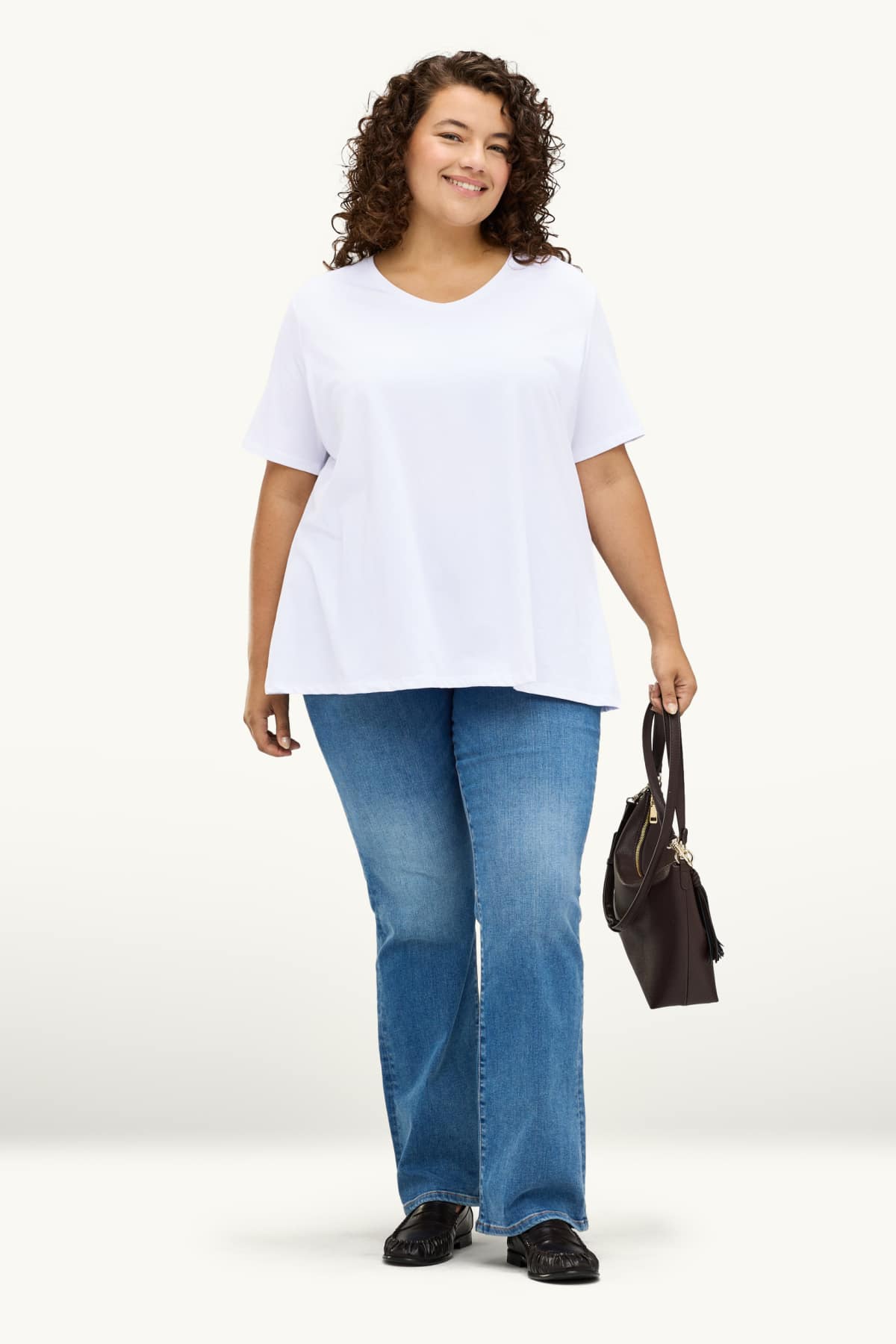 Multipack of 2 - V-neck T-shirt - stretch - LYCRA® - white