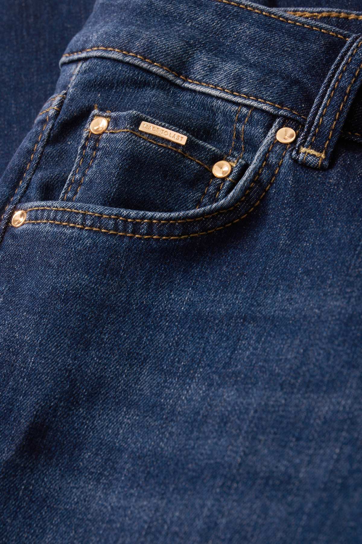 Straight jeans - mid-rise waist - LYCRA® - blue denim