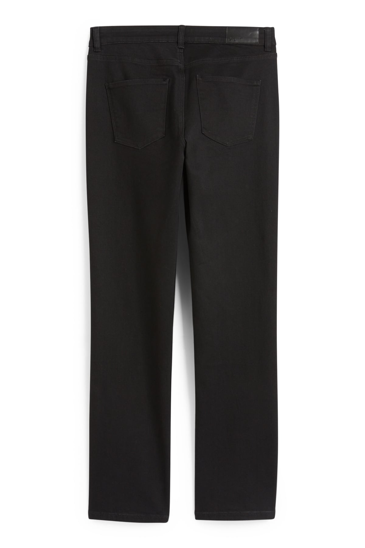 Straight jeans - mid-rise waist - LYCRA® - black