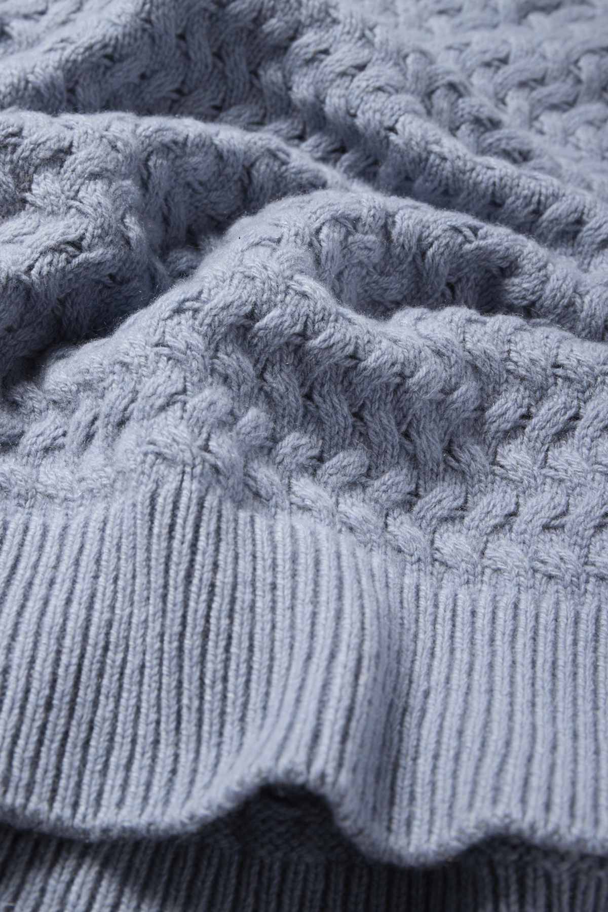 Cashmere jumper - cable knit pattern - blue