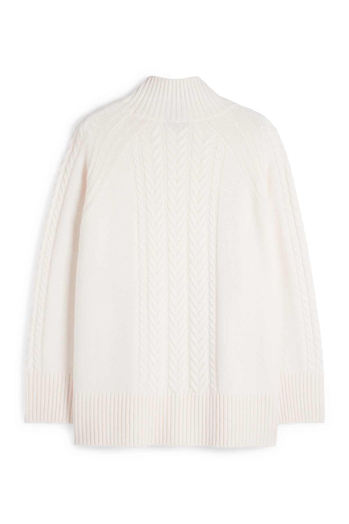 Polo neck jumper with cashmere - wool blend - white
