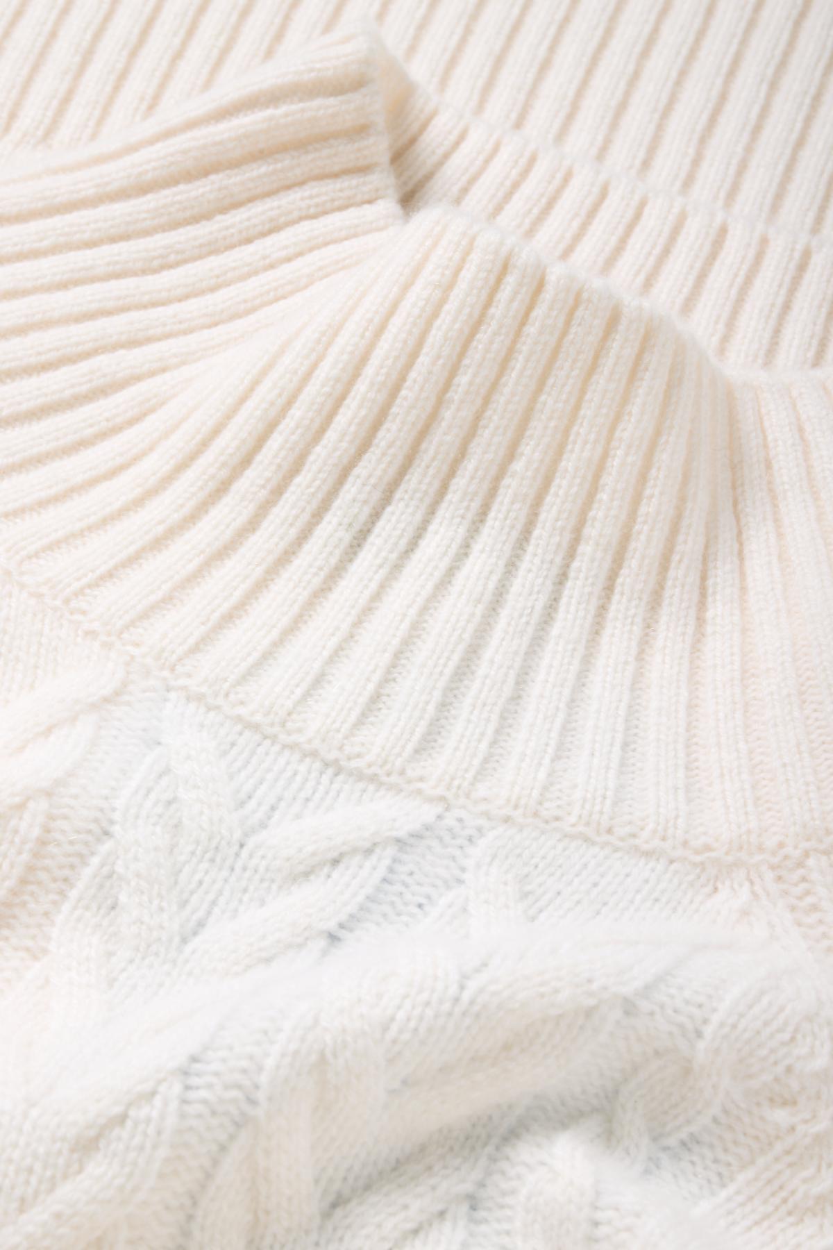 Polo neck jumper with cashmere - wool blend - white