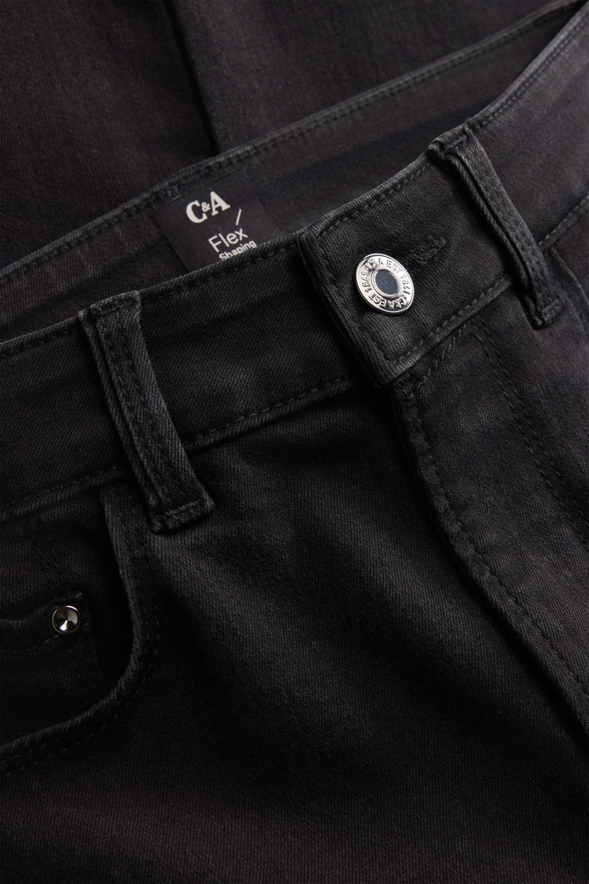 Skinny jeans - mid-rise waist - shaping jeans - black