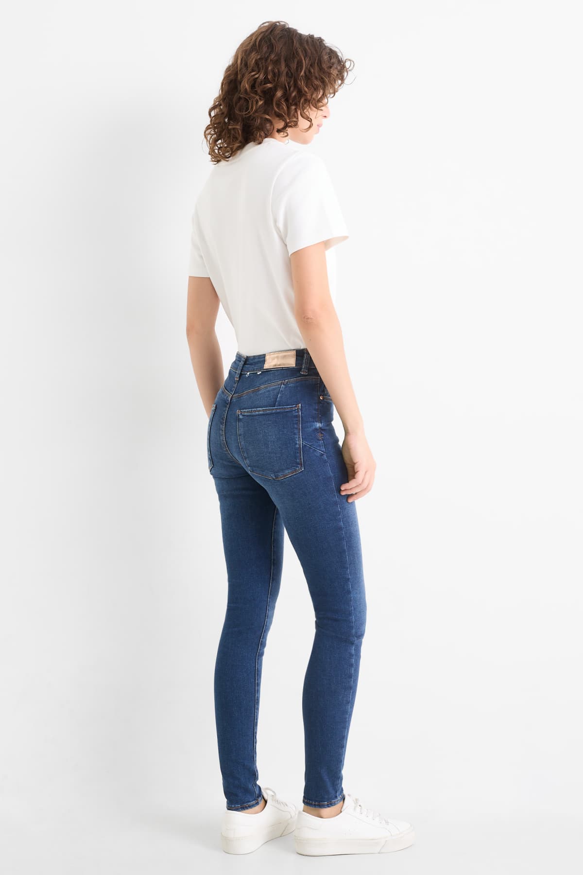 Skinny jeans - mid-rise waist - shaping jeans - LYCRA® - dark blue