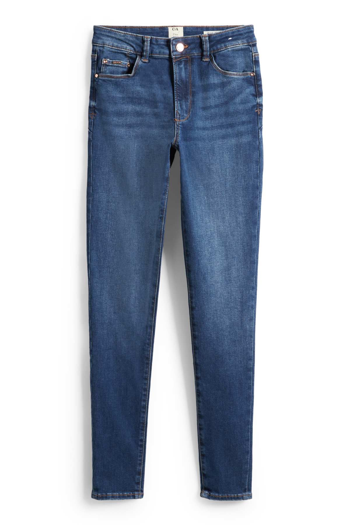 Skinny jeans - mid-rise waist - shaping jeans - LYCRA® - dark blue