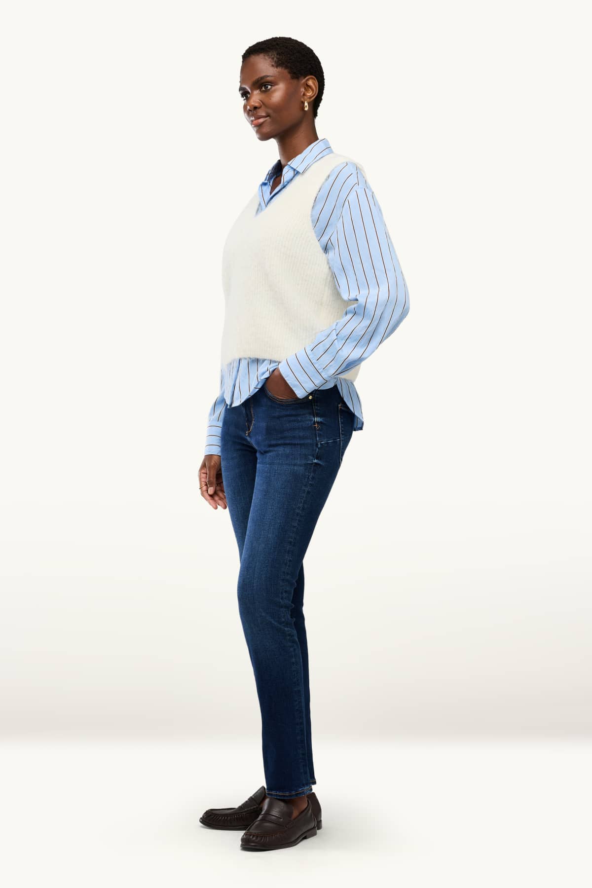 Slim jeans - mid-rise waist - shaping jeans - LYCRA® - denim-dark blue