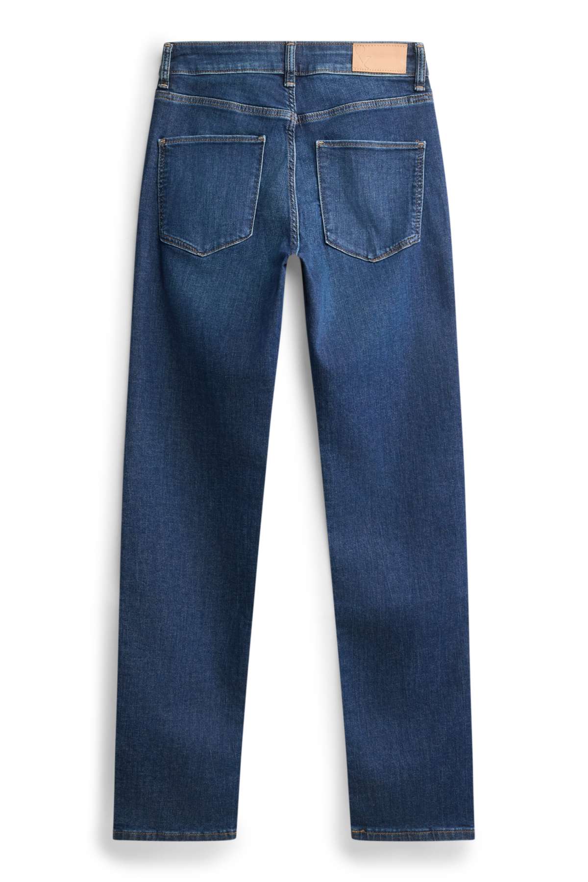 Straight jeans - mid-rise waist - LYCRA® - blue denim